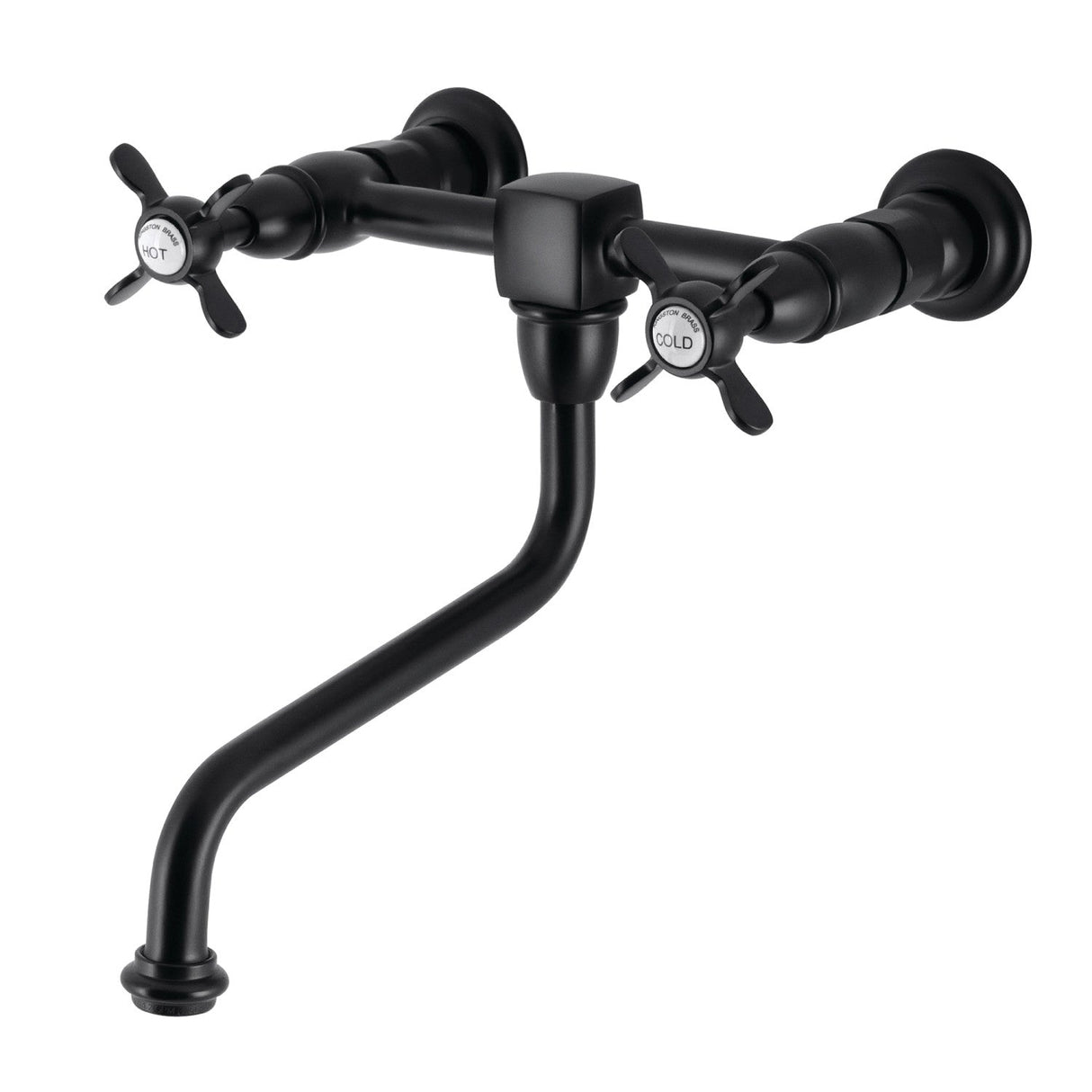Essex KS1210BEX Two-Handle 2-Hole Wall Mount Bathroom Faucet, Matte Black