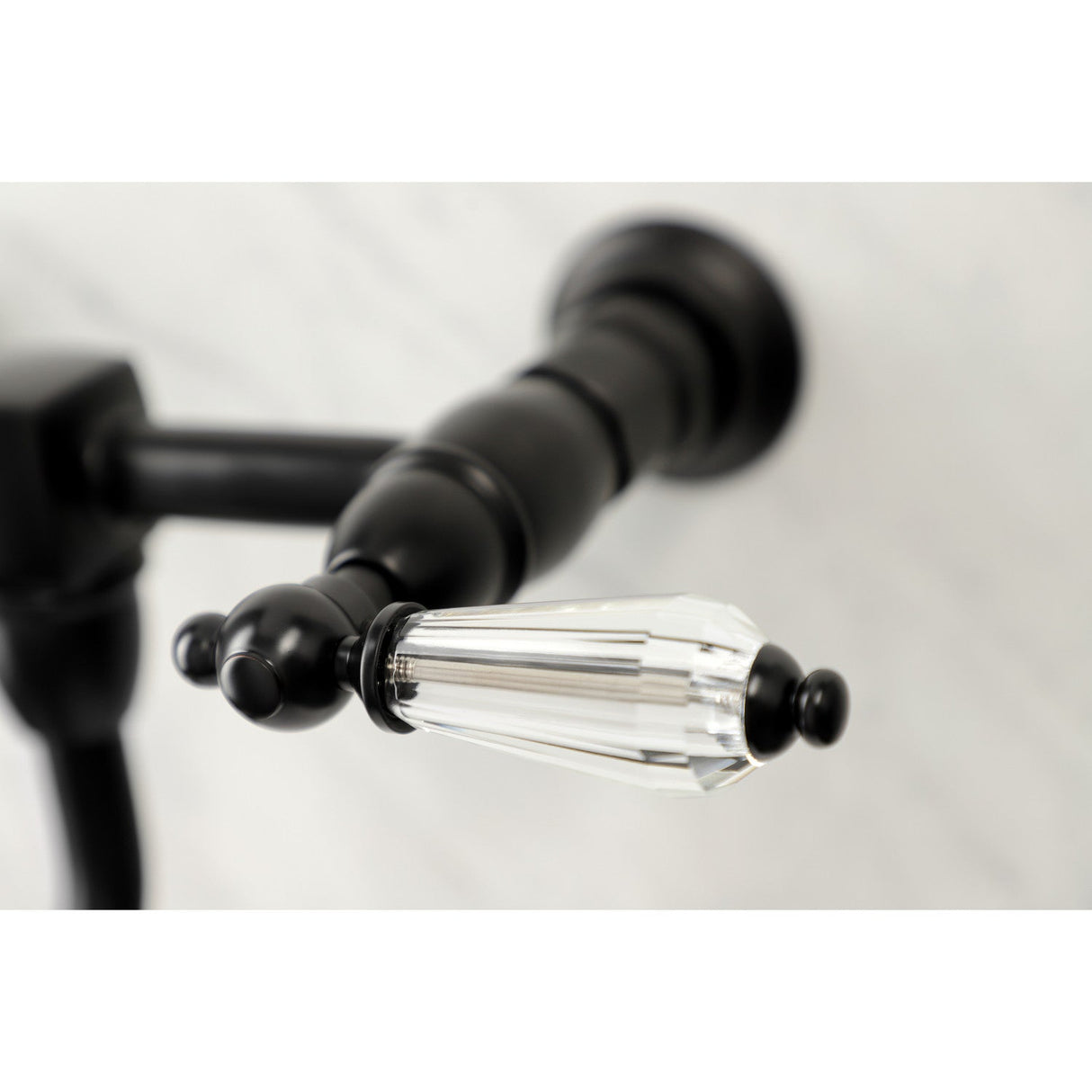 Wilshire KS1210WLL Two-Handle 2-Hole Wall Mount Bathroom Faucet, Matte Black