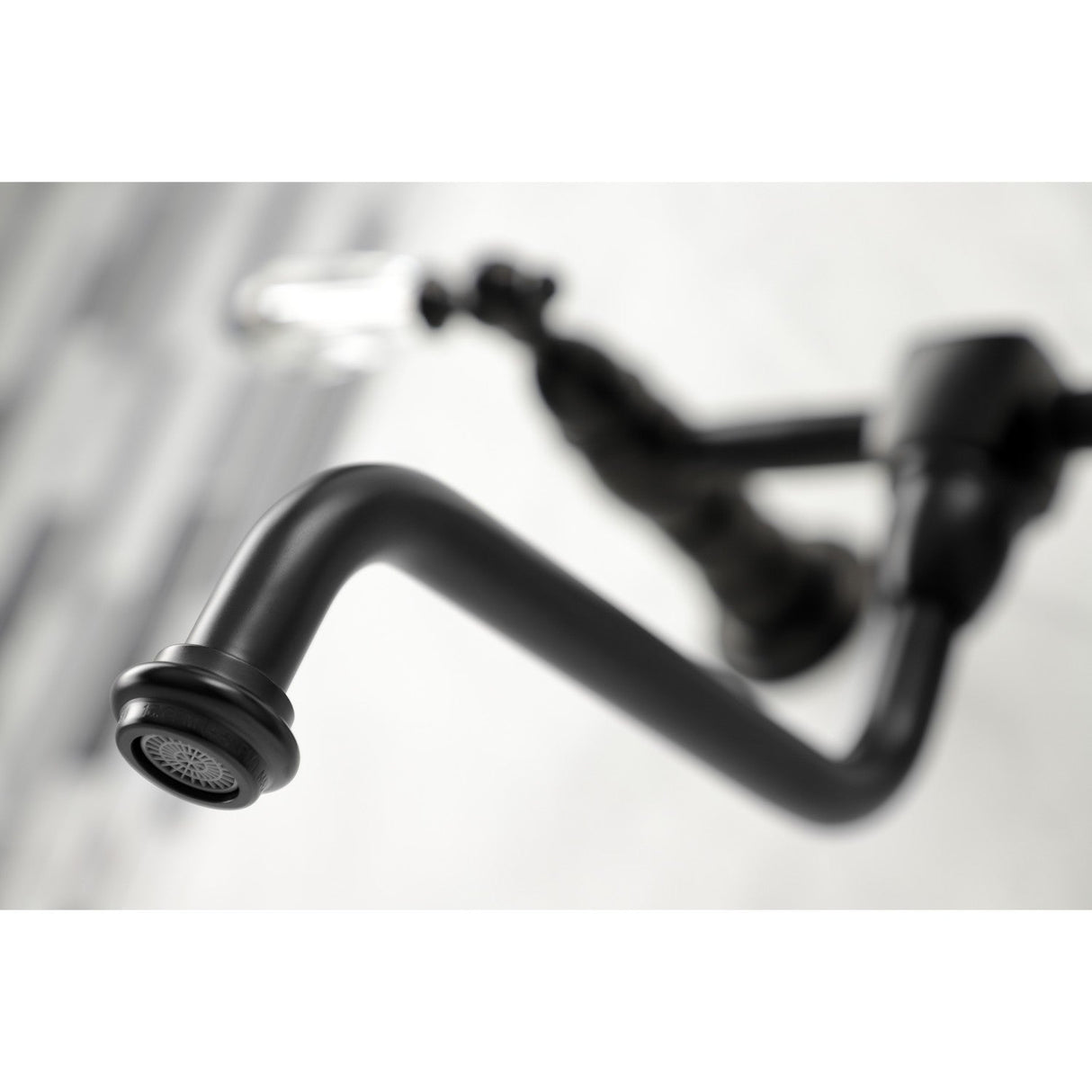 Wilshire KS1210WLL Two-Handle 2-Hole Wall Mount Bathroom Faucet, Matte Black