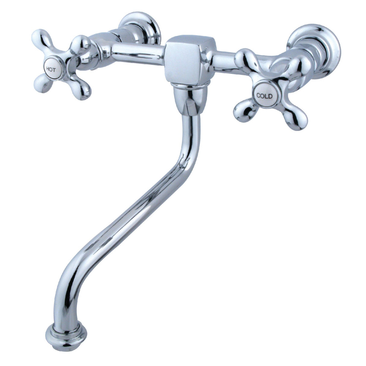 Heritage KS1211AX Two-Handle 2-Hole Wall Mount Bathroom Faucet, Polished Chrome