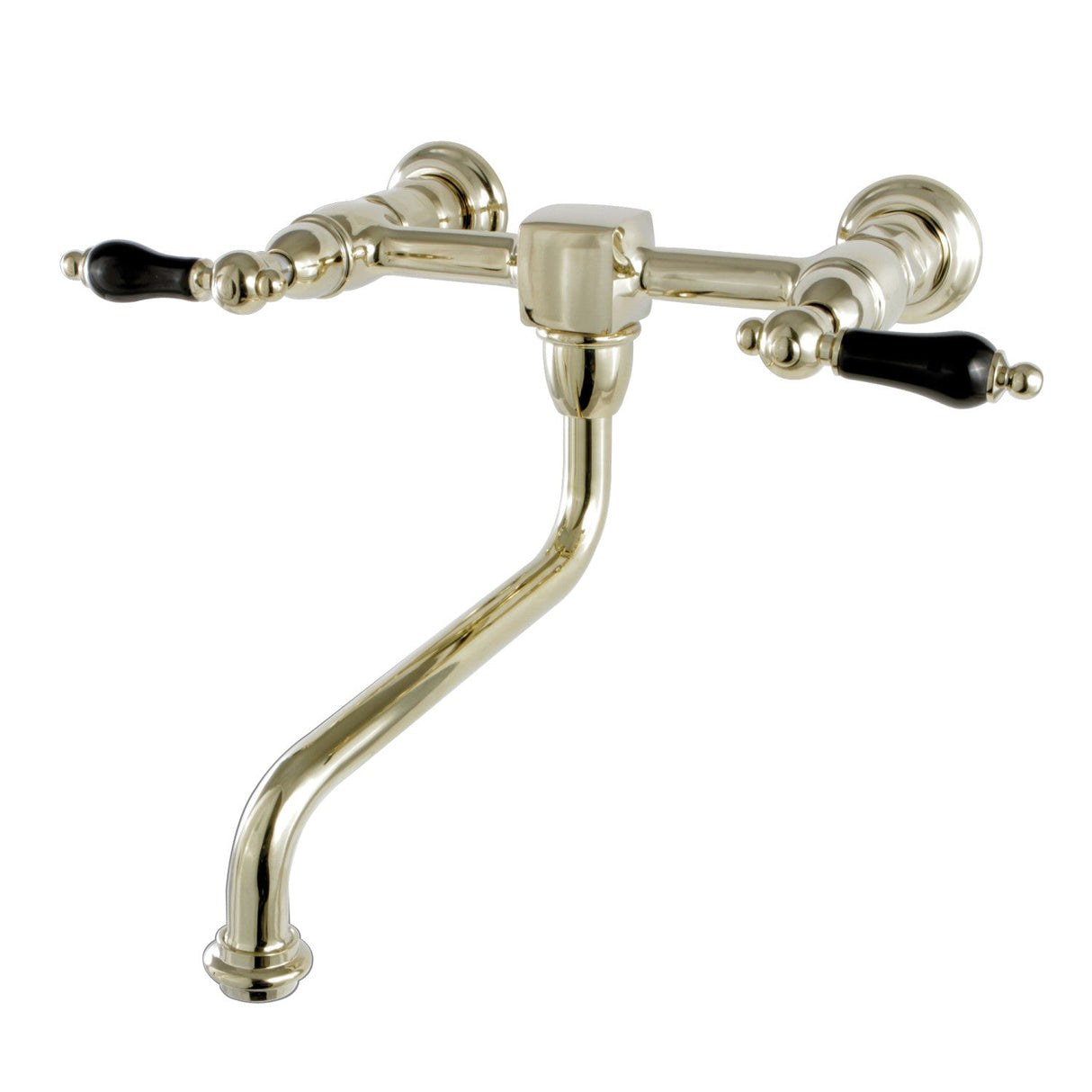 Duchess KS1212PKL Two-Handle 2-Hole Wall Mount Bathroom Faucet, Polished Brass