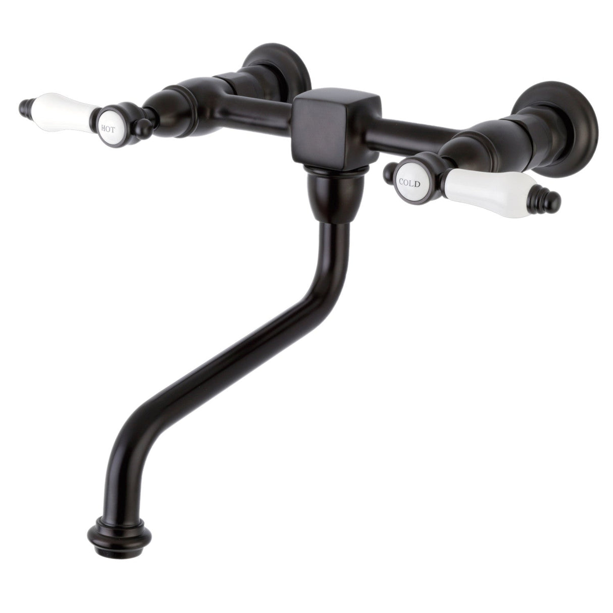 Bel-Air KS1215BPL Two-Handle 2-Hole Wall Mount Bathroom Faucet, Oil Rubbed Bronze