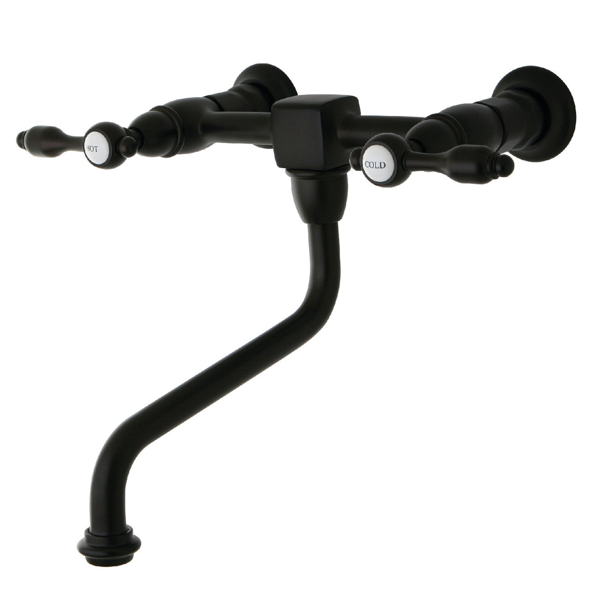 Tudor KS1215TAL Two-Handle 2-Hole Wall Mount Bathroom Faucet, Oil Rubbed Bronze