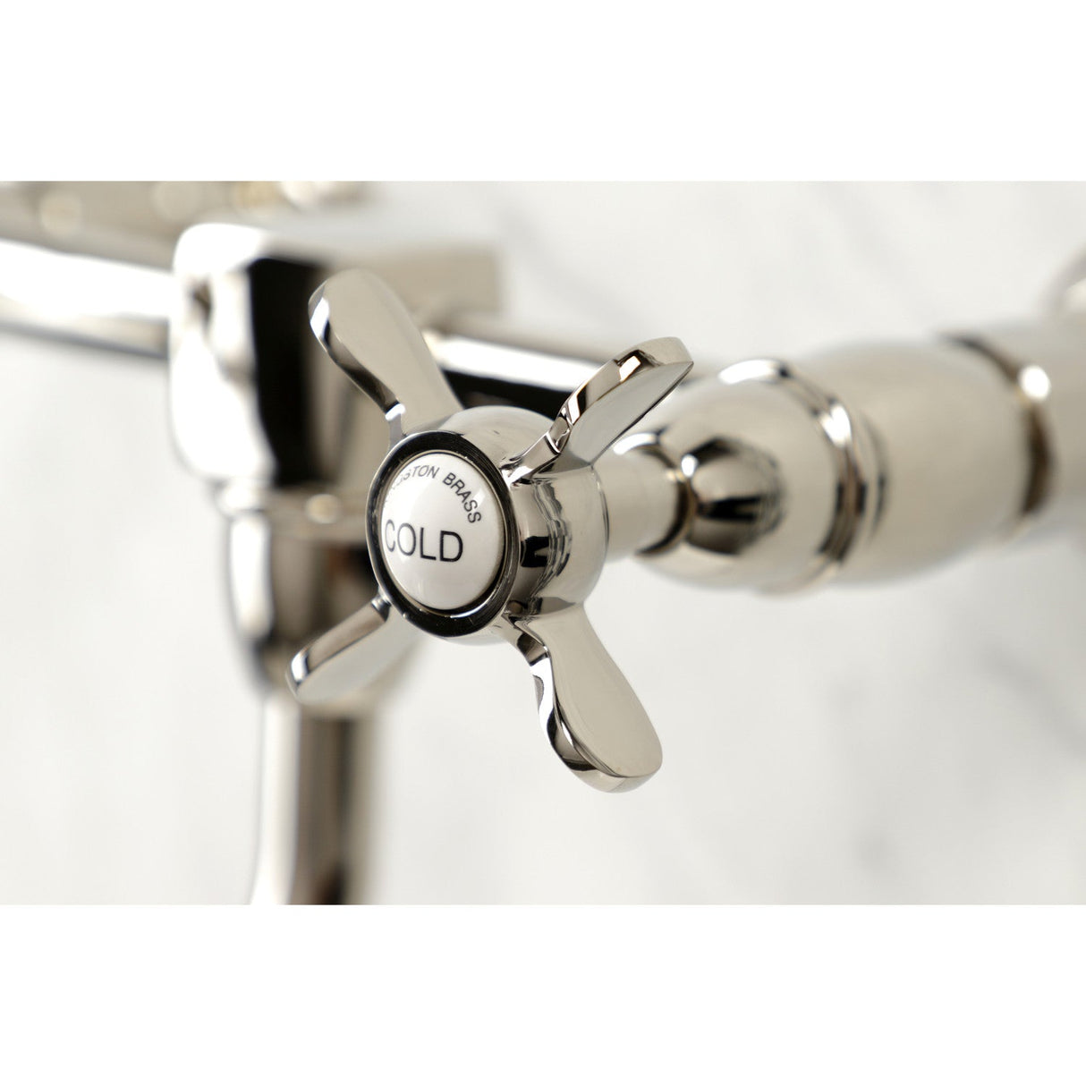 Essex KS1216BEX Two-Handle 2-Hole Wall Mount Bathroom Faucet, Polished Nickel