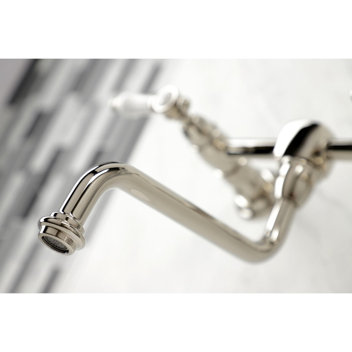 Bel-Air KS1216BPL Two-Handle 2-Hole Wall Mount Bathroom Faucet, Polished Nickel