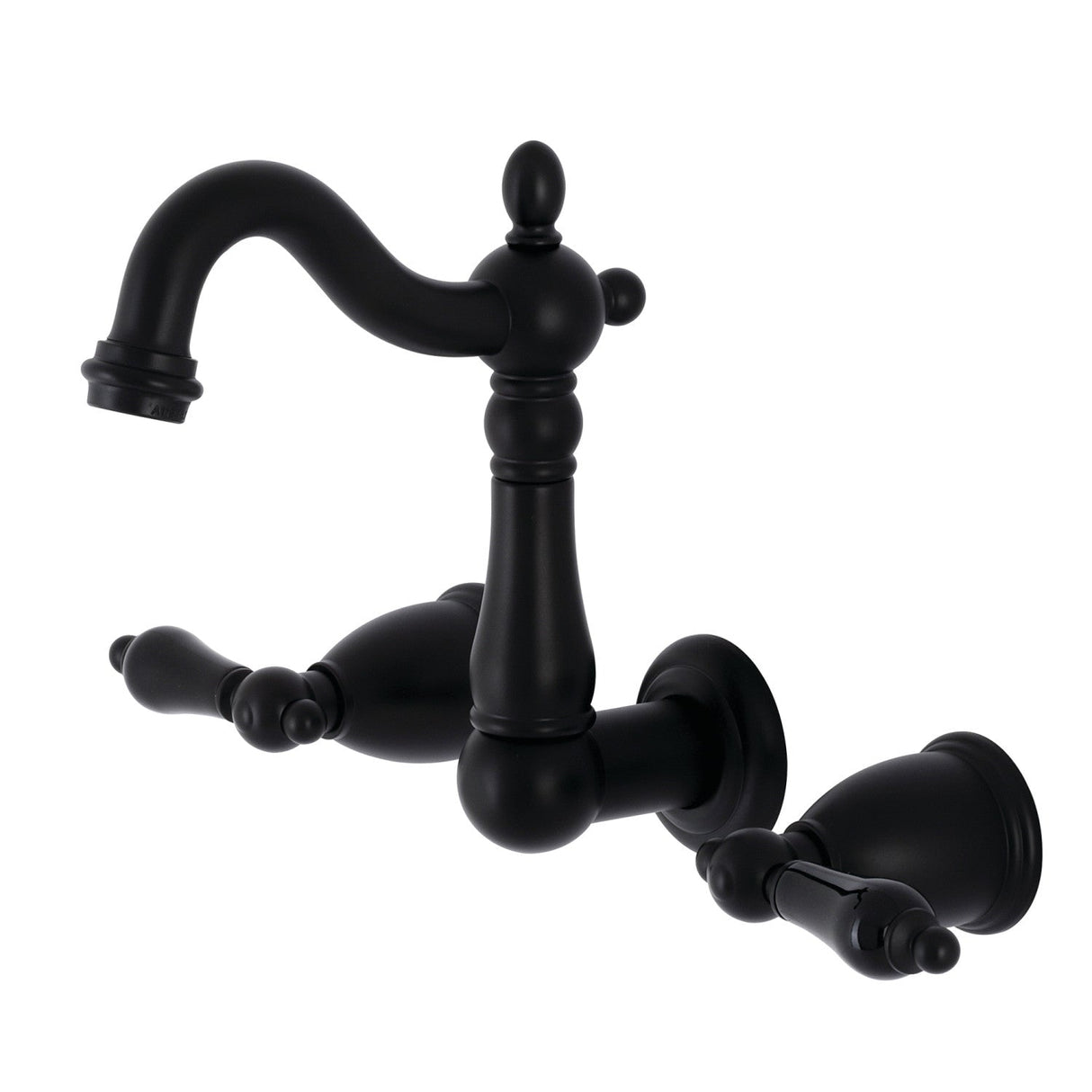 Duchess KS1220PKL Two-Handle Wall Mount Bathroom Faucet, Matte Black