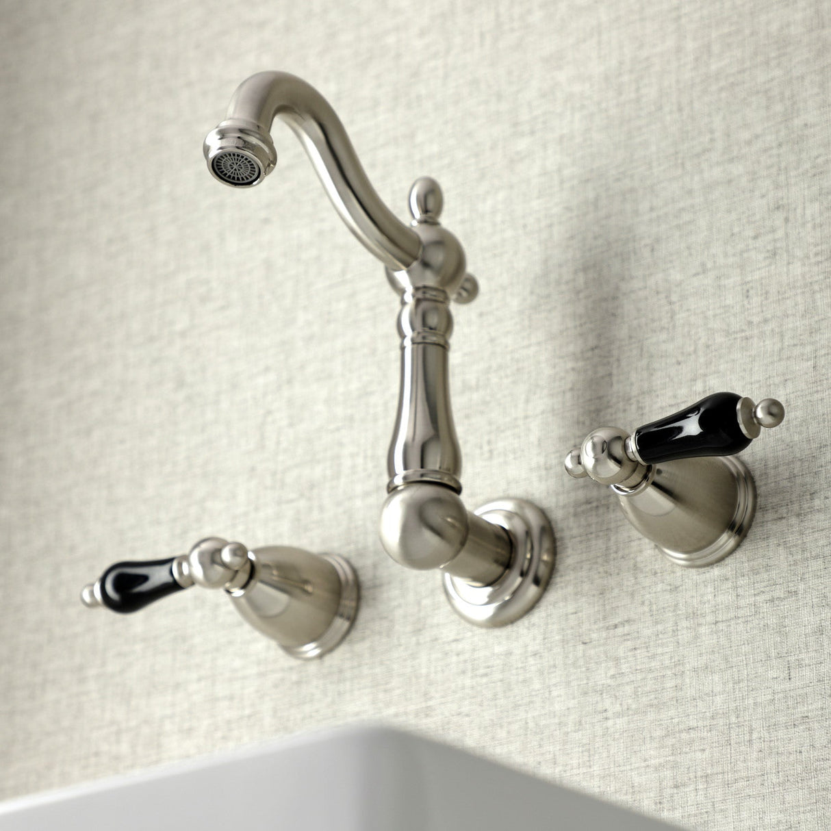 Duchess KS1228PKL Two-Handle Wall Mount Bathroom Faucet, Brushed Nickel
