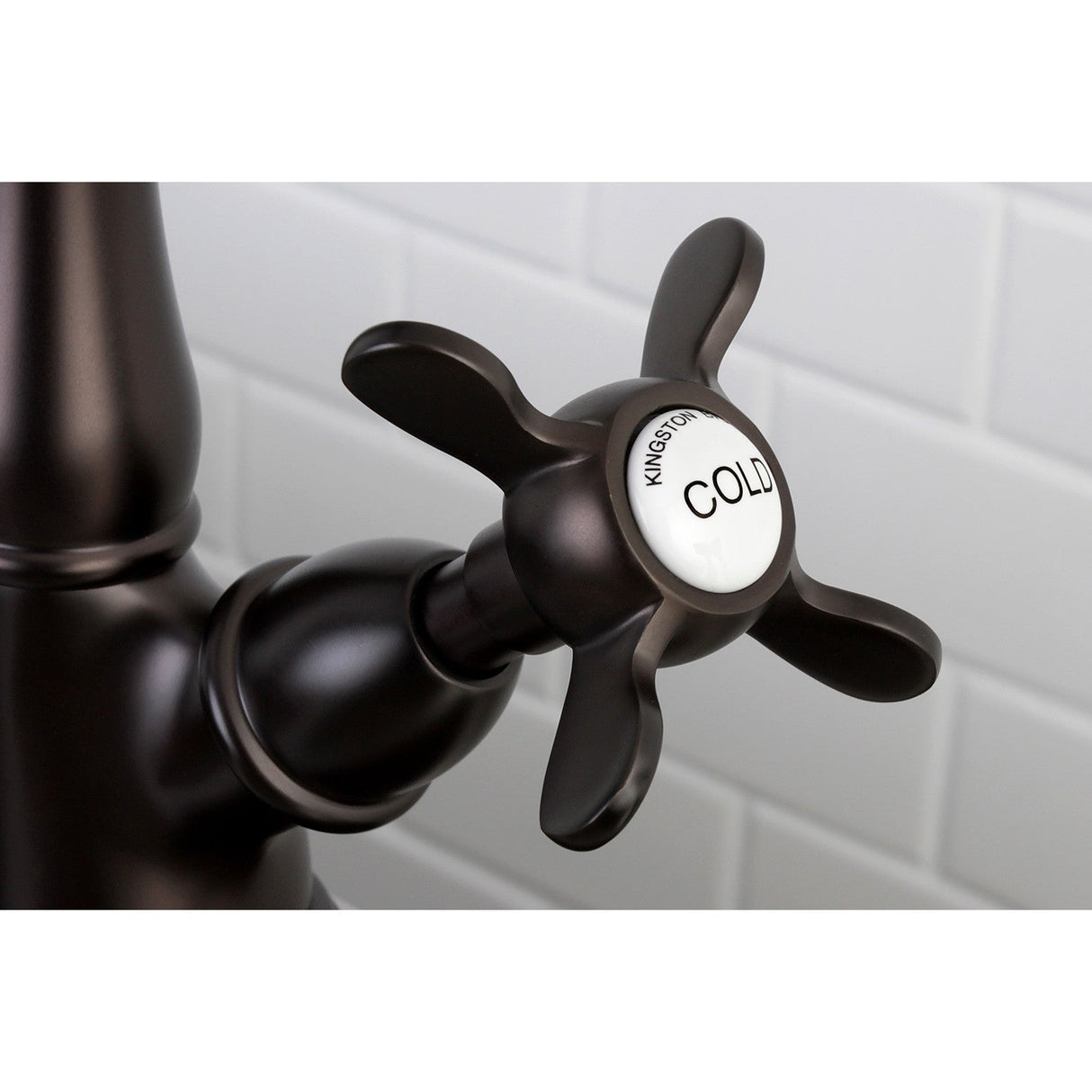 Essex KS1235BEXBS Two-Handle 2-or-4 Hole Deck Mount Kitchen Faucet with Brass Sprayer, Oil Rubbed Bronze