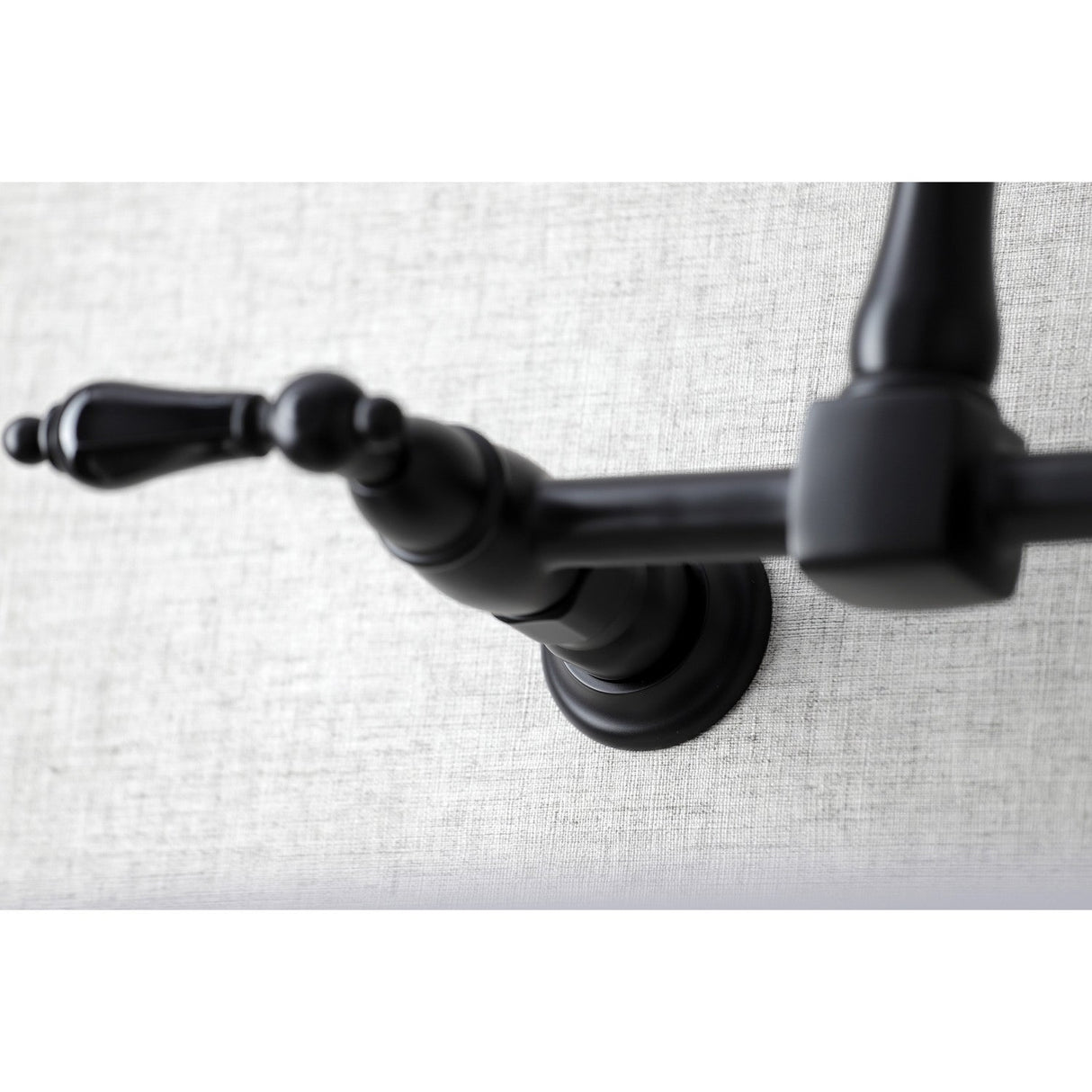 Duchess KS1240PKL Two-Handle 2-Hole Wall Mount Bridge Kitchen Faucet, Matte Black