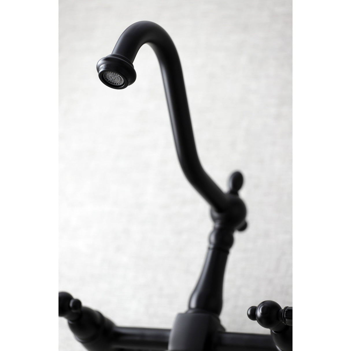 Duchess KS1240PKL Two-Handle 2-Hole Wall Mount Bridge Kitchen Faucet, Matte Black