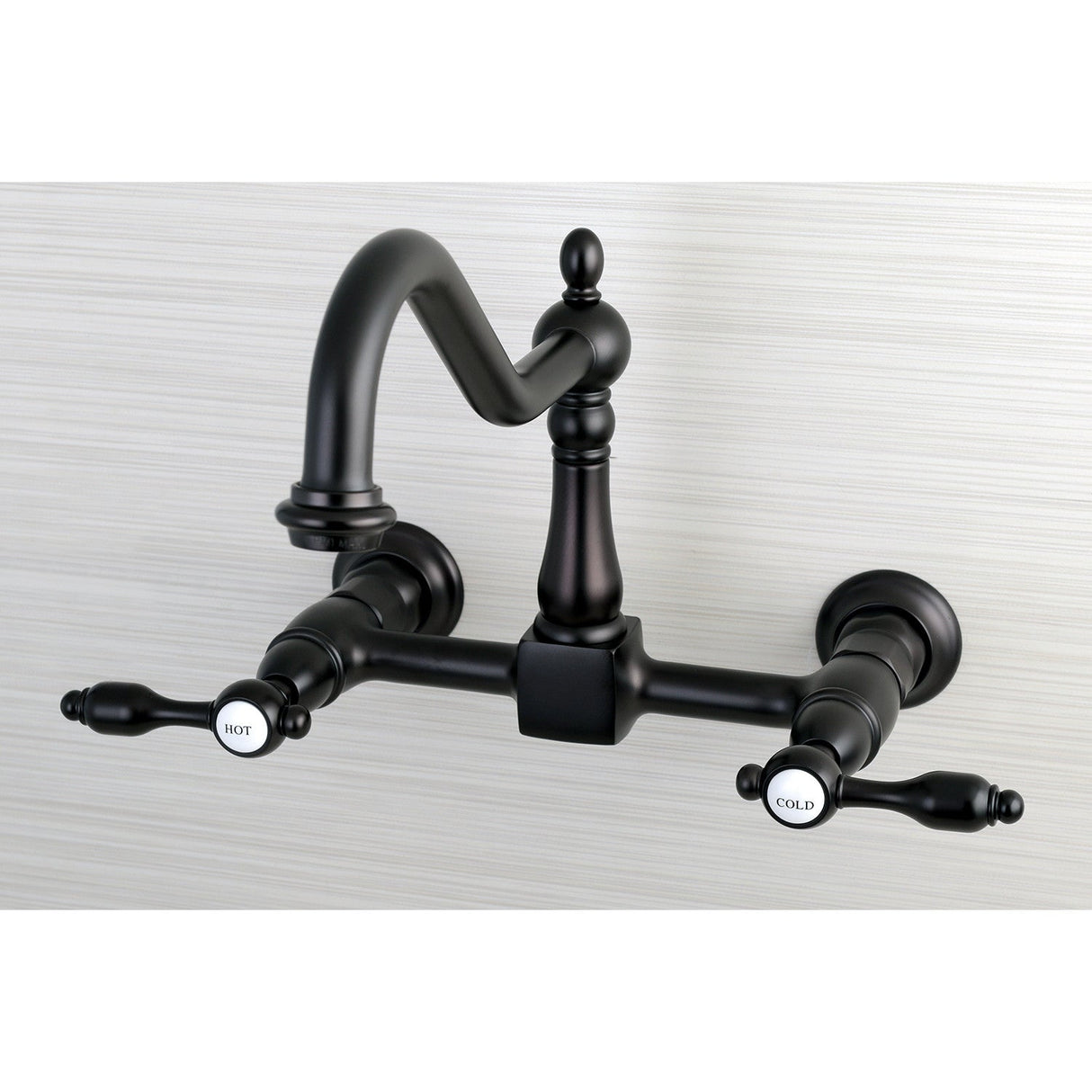 Tudor KS1245TAL Two-Handle 2-Hole Wall Mount Bridge Kitchen Faucet, Oil Rubbed Bronze