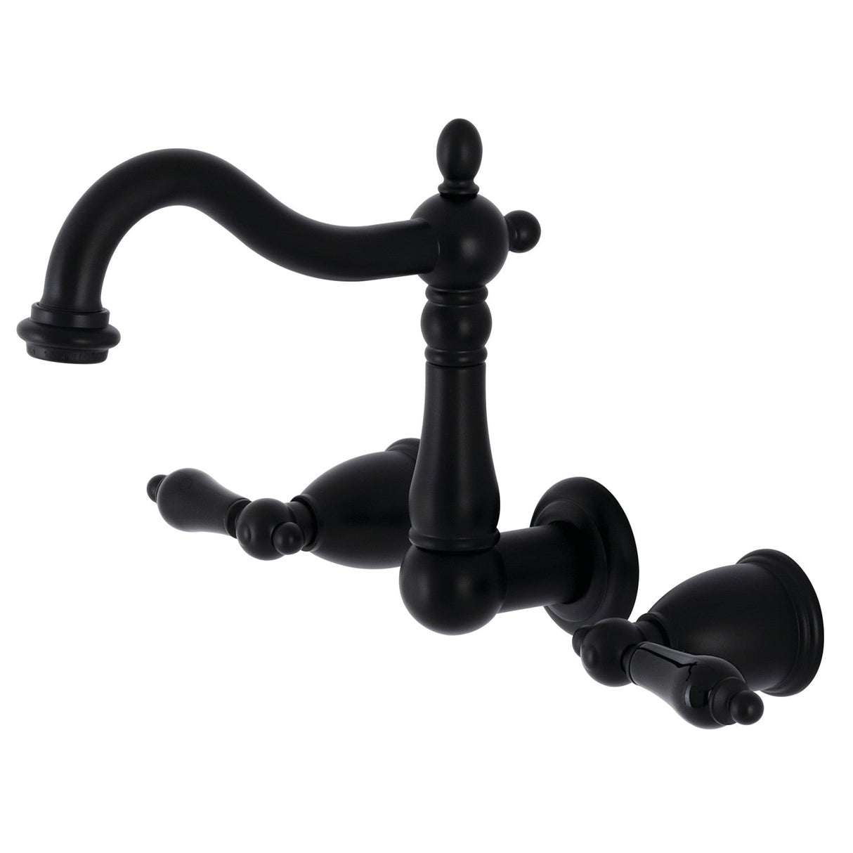 Duchess KS1250PKL Two-Handle Wall Mount Bathroom Faucet, Matte Black