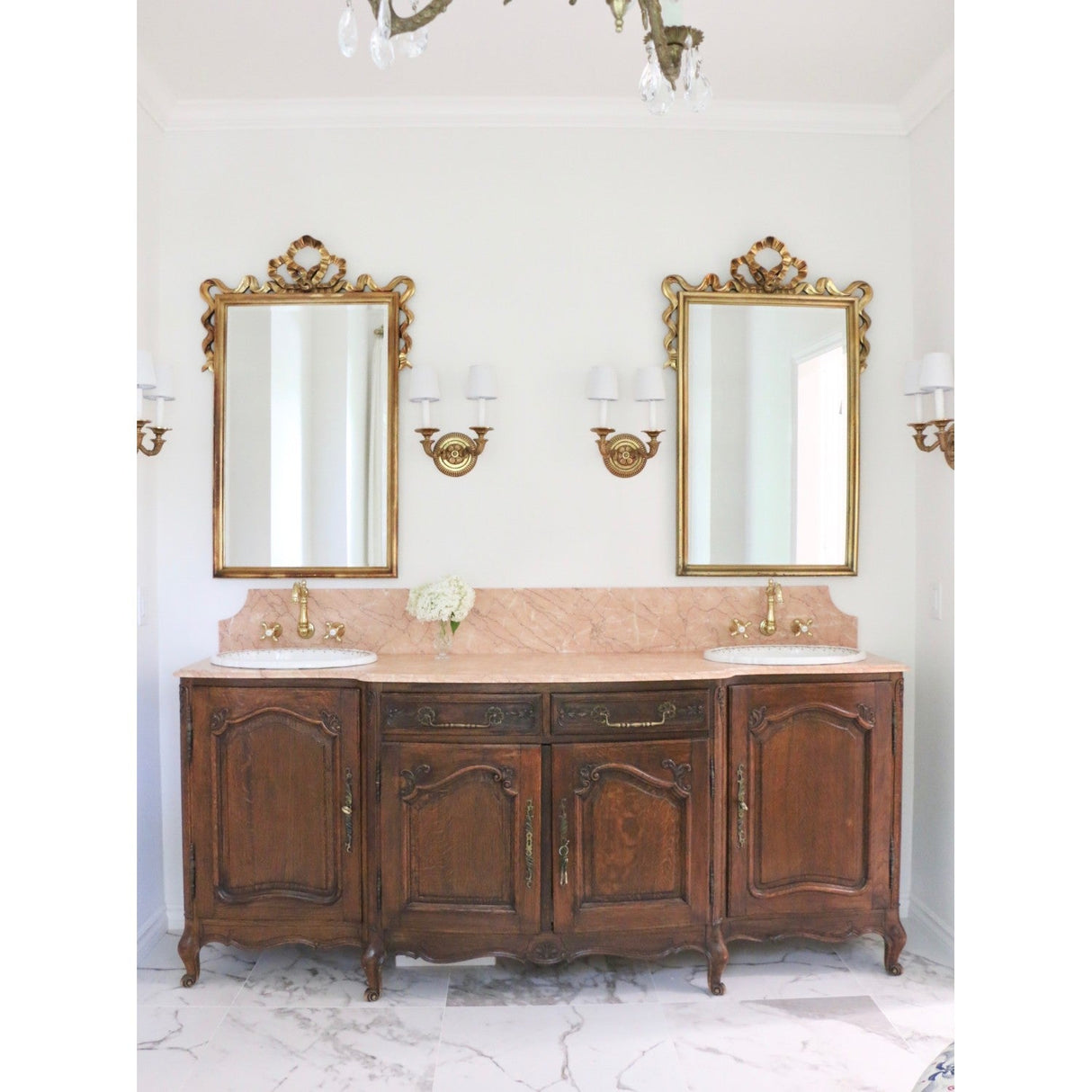 Heritage KS1252AX Two-Handle 3-Hole Wall Mount Bathroom Faucet, Polished Brass