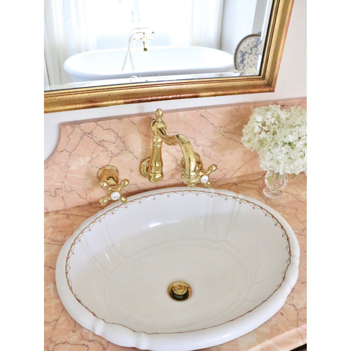 Heritage KS1252AX Two-Handle 3-Hole Wall Mount Bathroom Faucet, Polished Brass