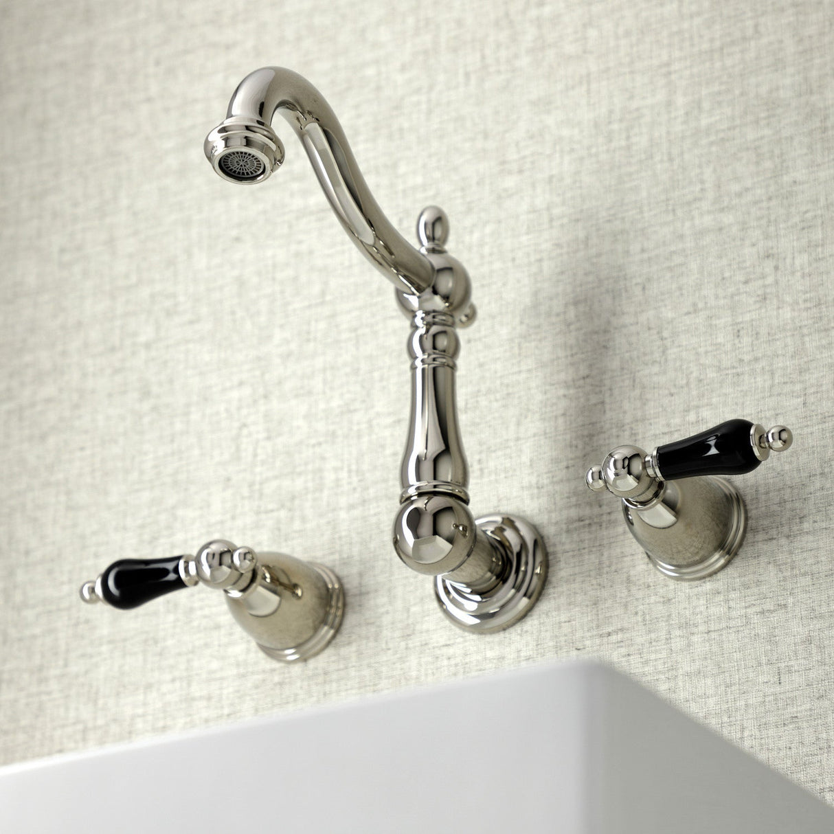 Duchess KS1256PKL Two-Handle Wall Mount Bathroom Faucet, Polished Nickel