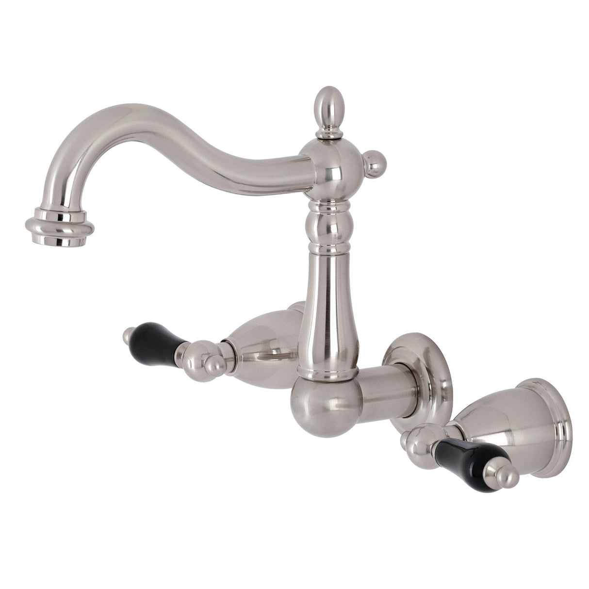 Duchess KS1258PKL Two-Handle Wall Mount Bathroom Faucet, Brushed Nickel