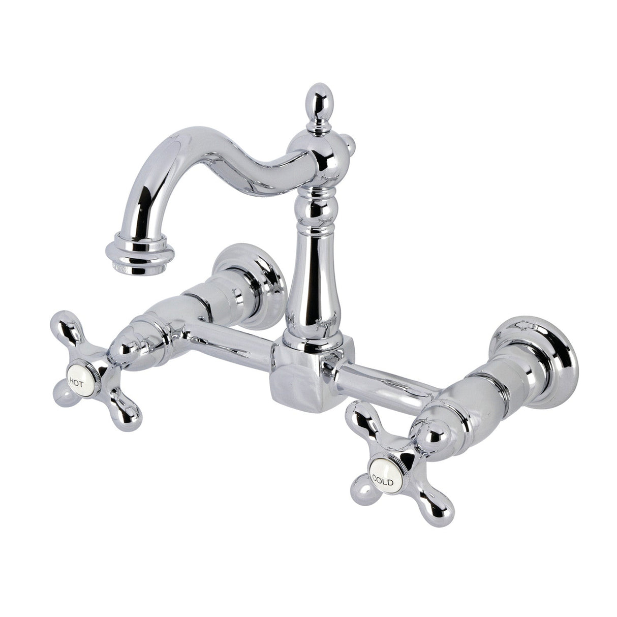 Heritage KS1261AX Two-Handle 2-Hole Wall Mount Kitchen Faucet, Polished Chrome