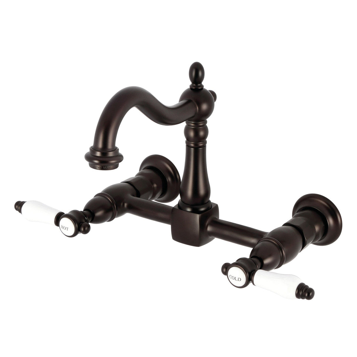 Bel-Air KS1265BPL Two-Handle 2-Hole Wall Mount Kitchen Faucet, Oil Rubbed Bronze