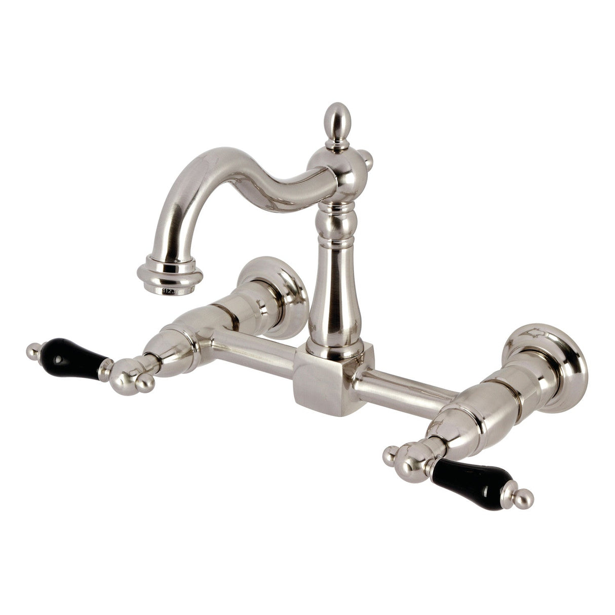 Duchess KS1268PKL Two-Handle 2-Hole Wall Mount Kitchen Faucet, Brushed Nickel