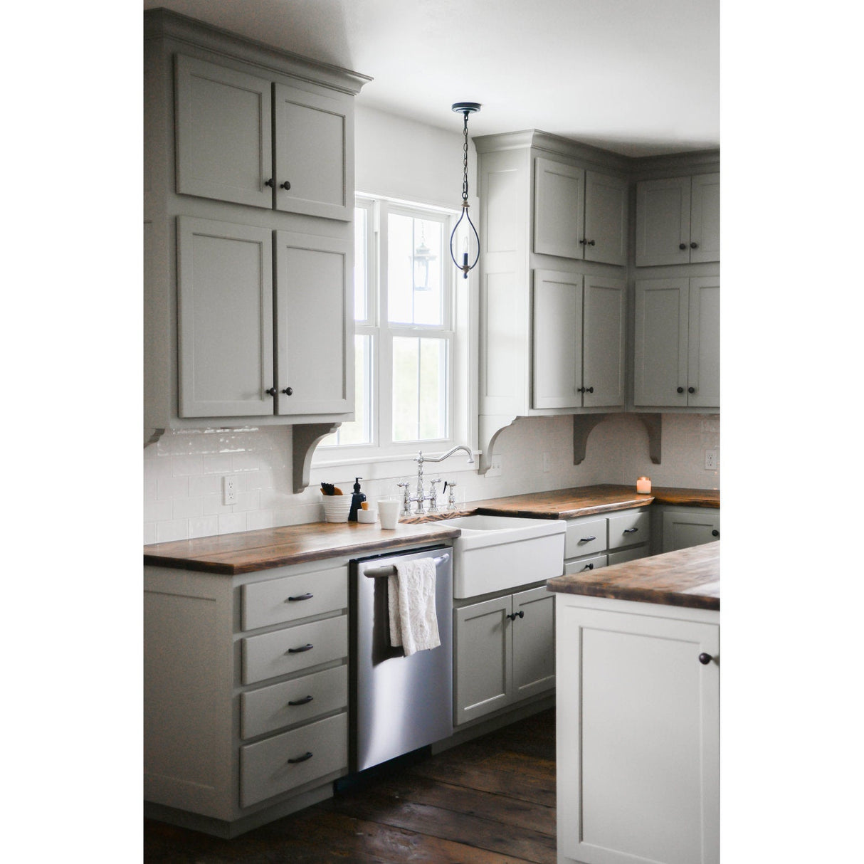 Heritage KS1271ALBS Two-Handle 4-Hole Deck Mount Bridge Kitchen Faucet with Brass Sprayer, Polished Chrome