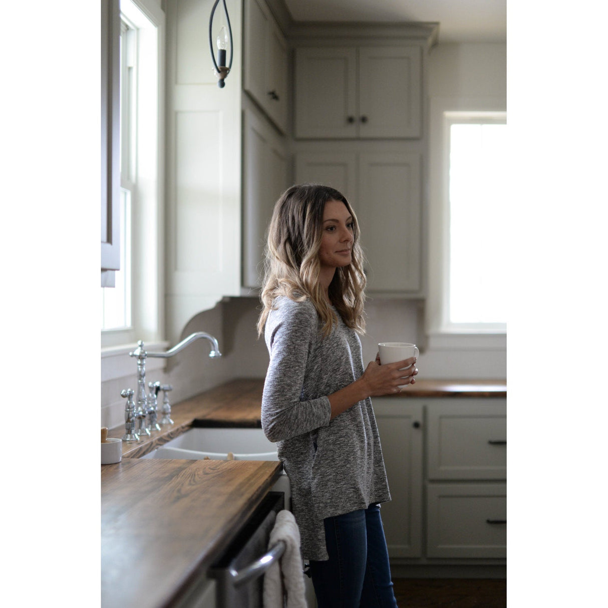 Heritage KS1271ALBS Two-Handle 4-Hole Deck Mount Bridge Kitchen Faucet with Brass Sprayer, Polished Chrome