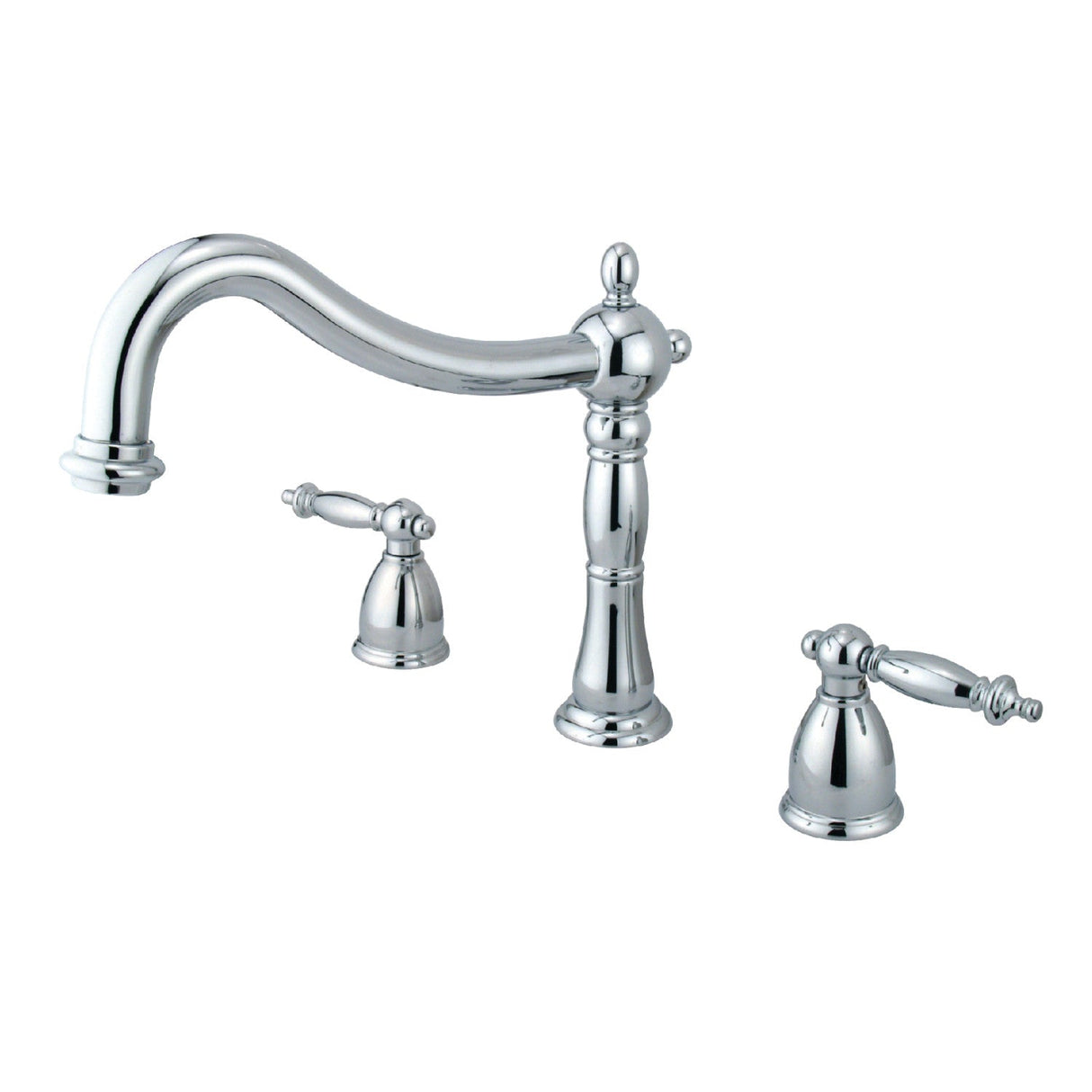 Heritage KS1341TL Two-Handle 3-Hole Deck Mount Roman Tub Faucet, Polished Chrome