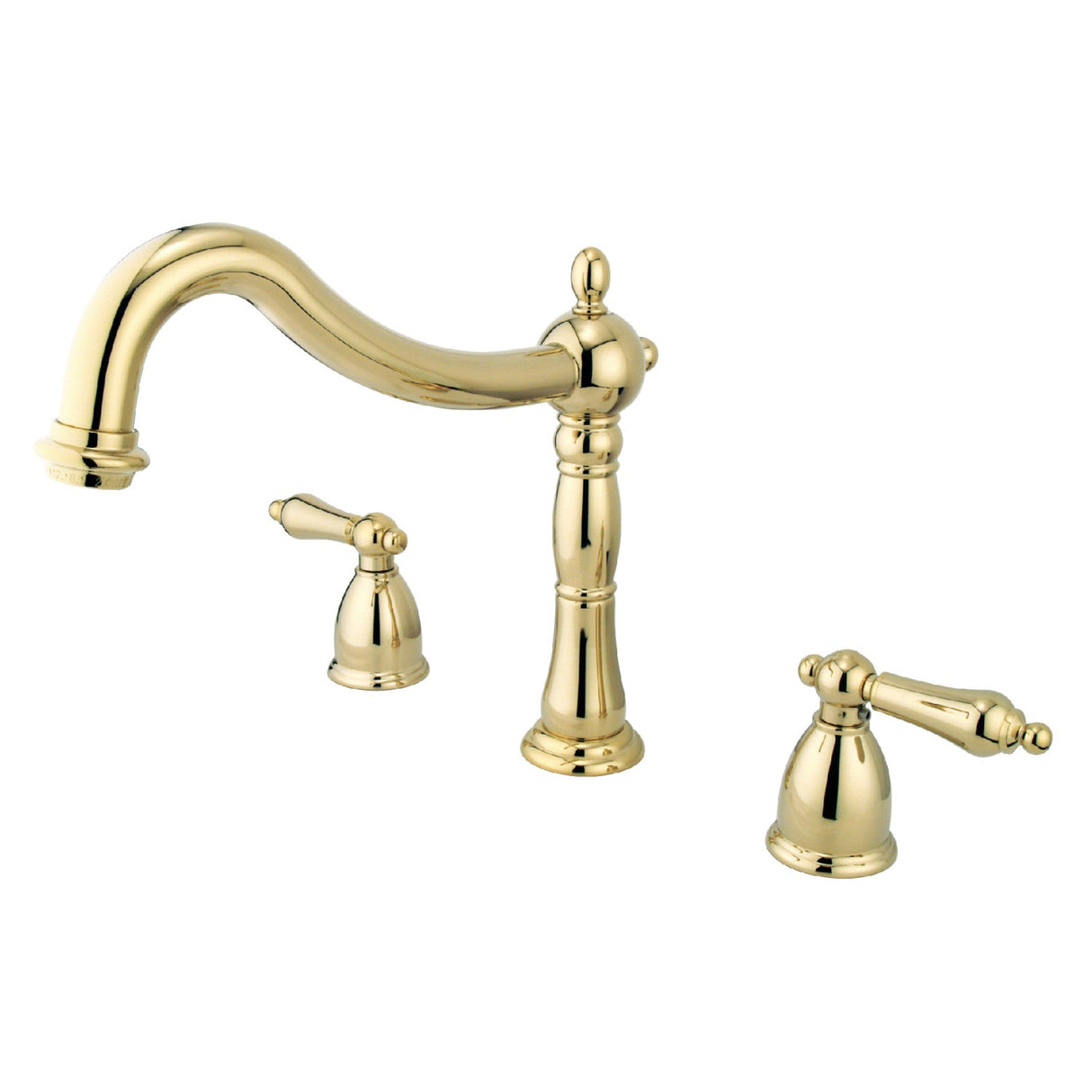 Heritage KS1342AL Two-Handle 3-Hole Deck Mount Roman Tub Faucet, Polished Brass