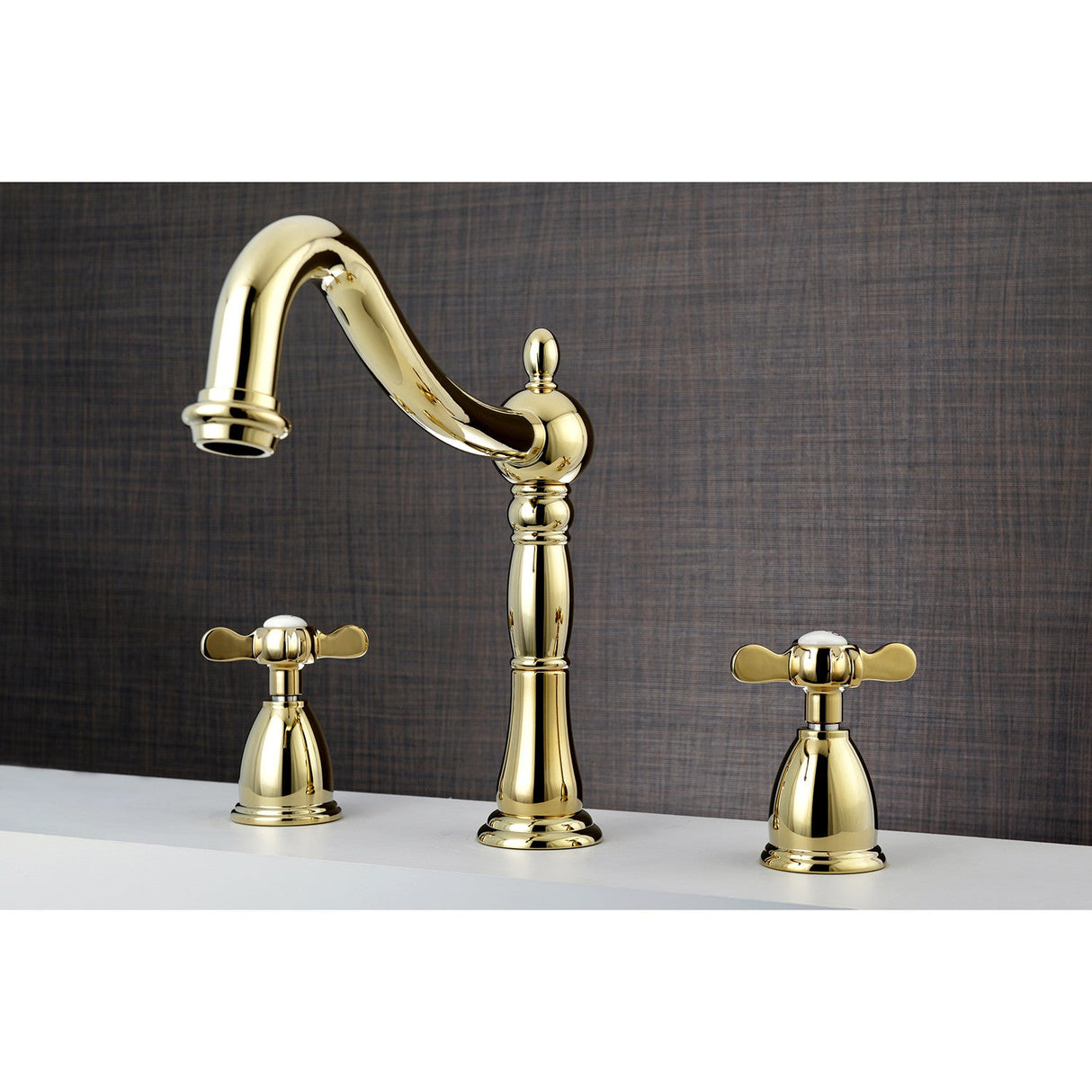 Essex KS1342BEX Two-Handle 3-Hole Deck Mount Roman Tub Faucet, Polished Brass