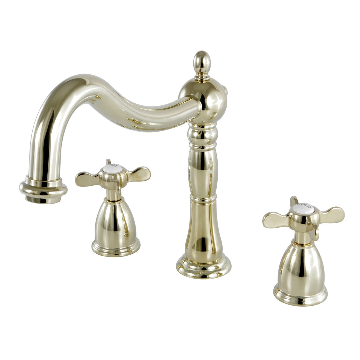 Essex KS1342BEX Two-Handle 3-Hole Deck Mount Roman Tub Faucet, Polished Brass