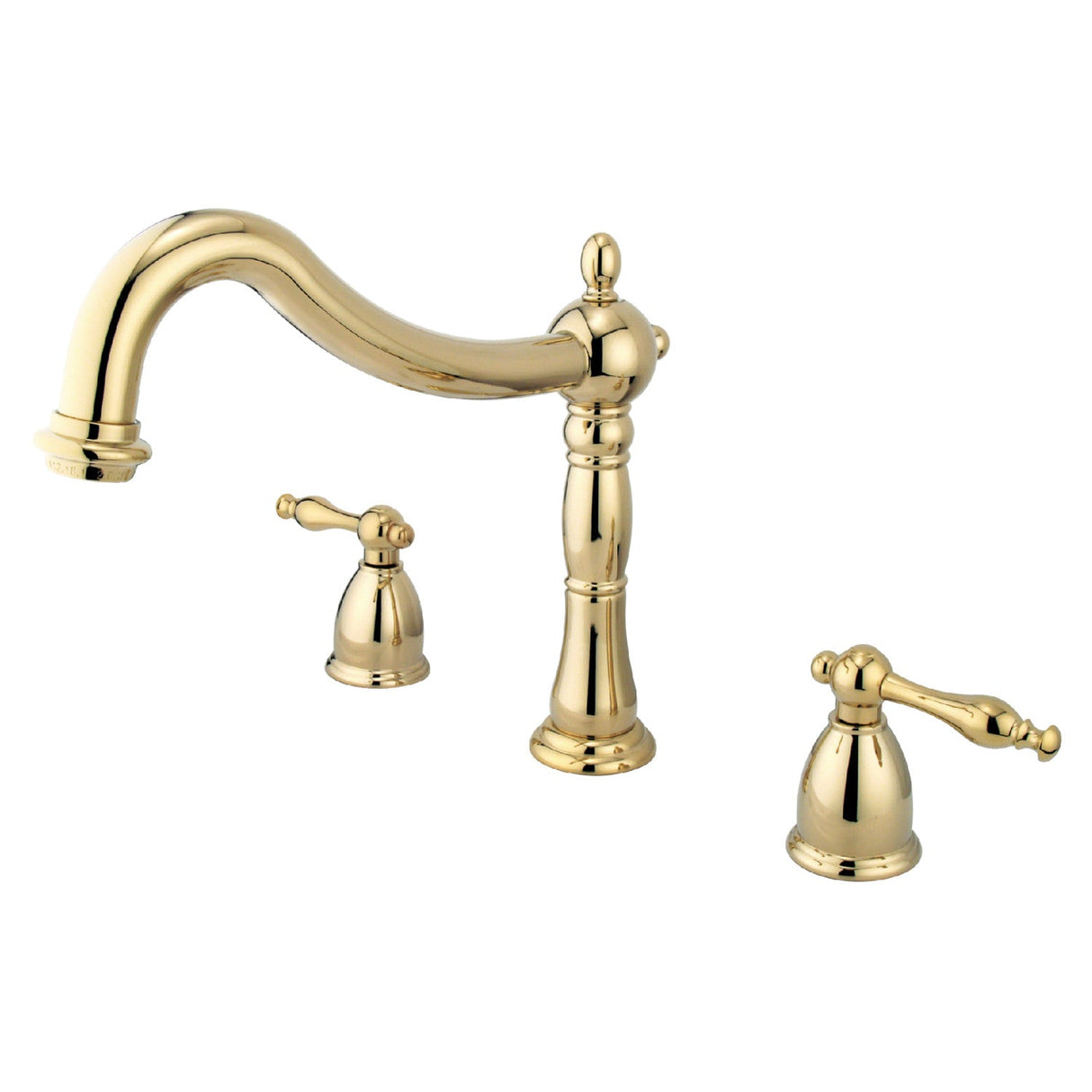 Naples KS1342NL Two-Handle 3-Hole Deck Mount Roman Tub Faucet, Polished Brass