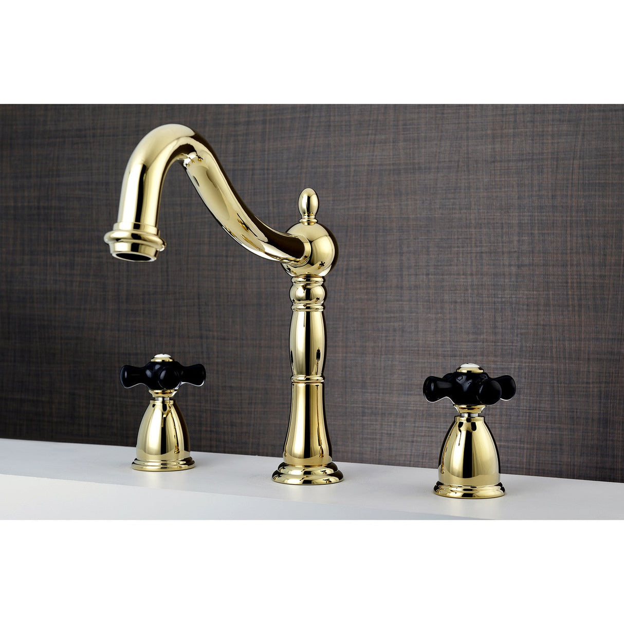 Duchess KS1342PKX Two-Handle 3-Hole Deck Mount Roman Tub Faucet, Polished Brass