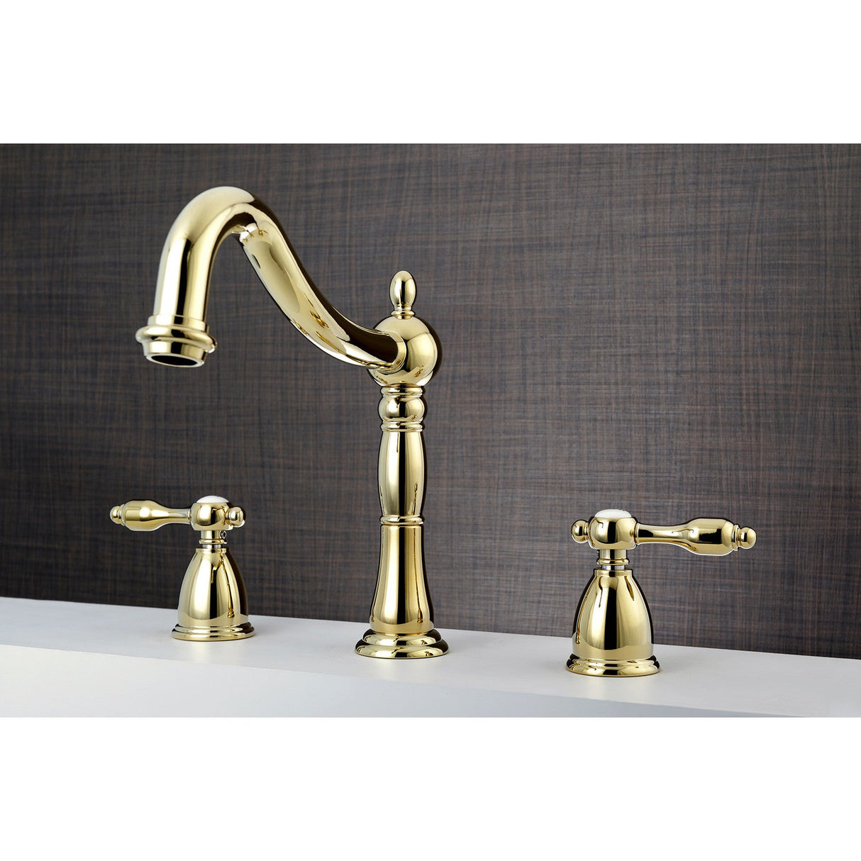 Tudor KS1342TAL Two-Handle 3-Hole Deck Mount Roman Tub Faucet, Polished Brass