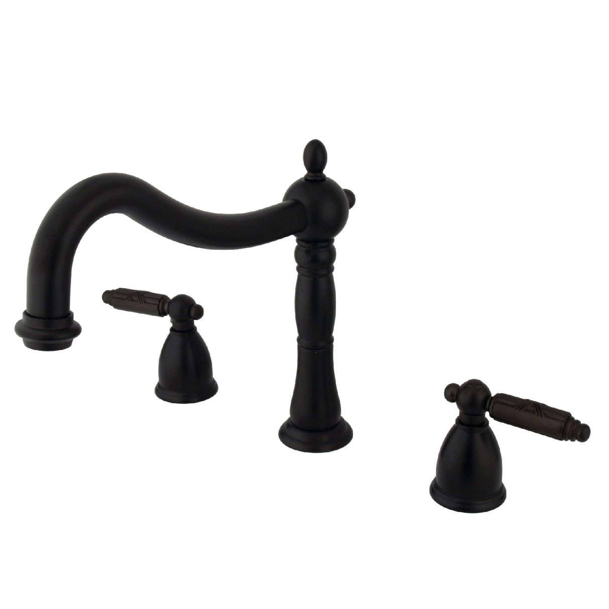 Georgian KS1345GL Two-Handle 3-Hole Deck Mount Roman Tub Faucet, Oil Rubbed Bronze