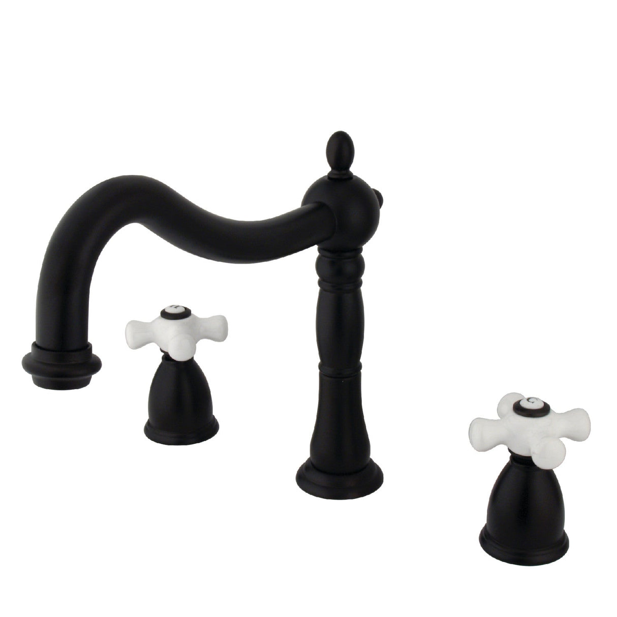 Heritage KS1345PX Two-Handle 3-Hole Deck Mount Roman Tub Faucet, Oil Rubbed Bronze