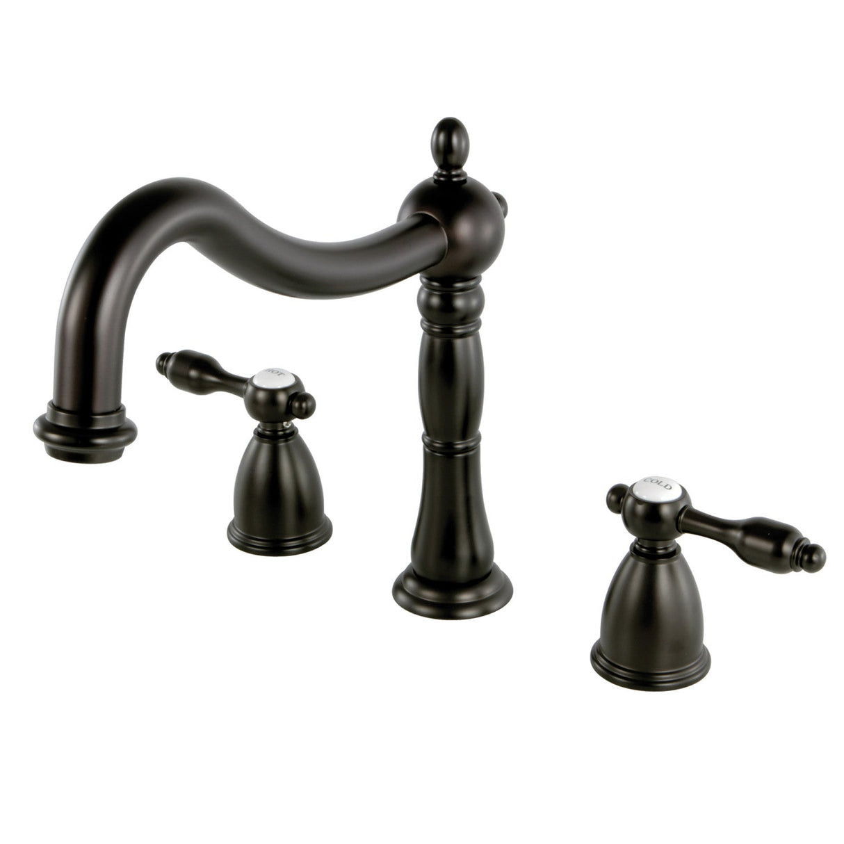 Tudor KS1345TAL Two-Handle 3-Hole Deck Mount Roman Tub Faucet, Oil Rubbed Bronze