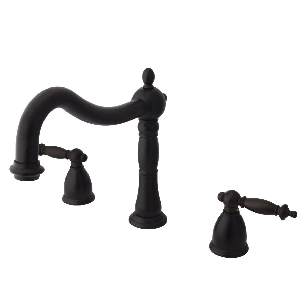 Heritage KS1345TL Two-Handle 3-Hole Deck Mount Roman Tub Faucet, Oil Rubbed Bronze