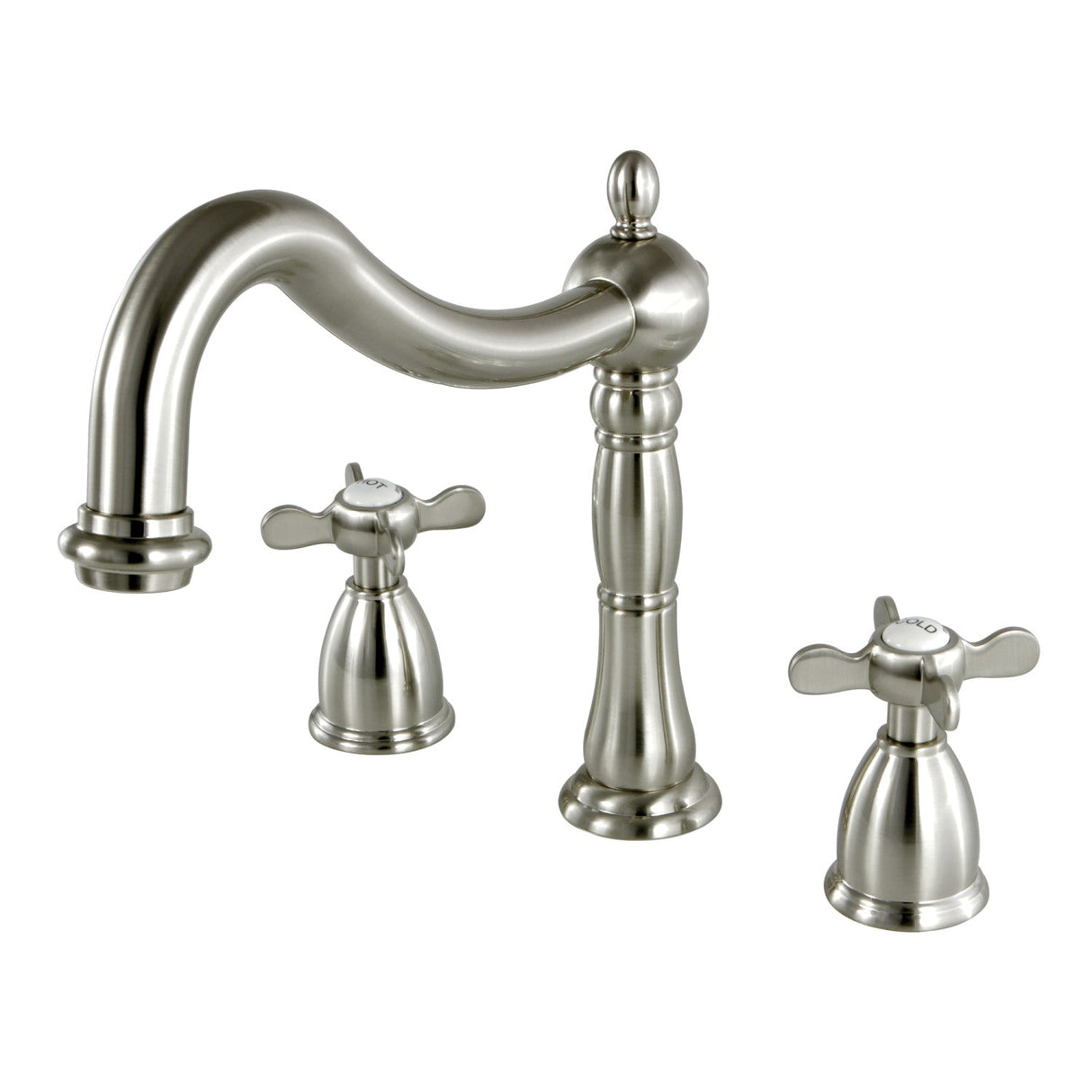 Essex KS1348BEX Two-Handle 3-Hole Deck Mount Roman Tub Faucet, Brushed Nickel