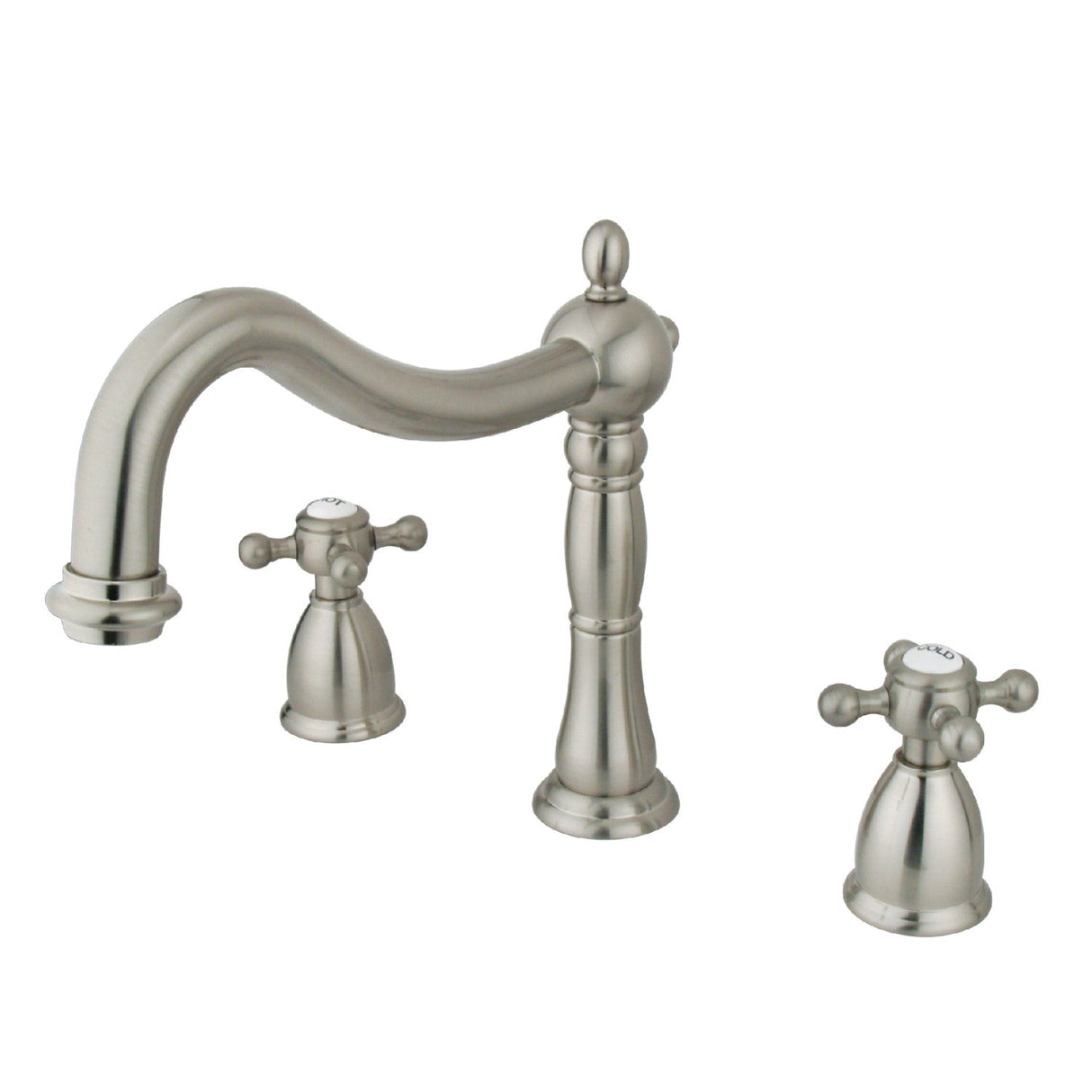 Metropolitan KS1348BX Two-Handle 3-Hole Deck Mount Roman Tub Faucet, Brushed Nickel