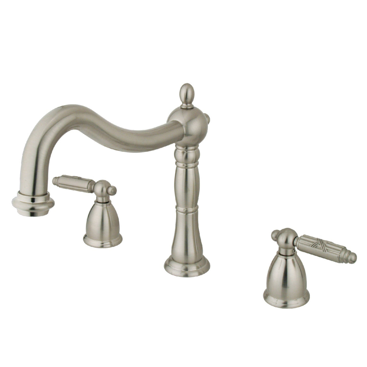 Georgian KS1348GL Two-Handle 3-Hole Deck Mount Roman Tub Faucet, Brushed Nickel