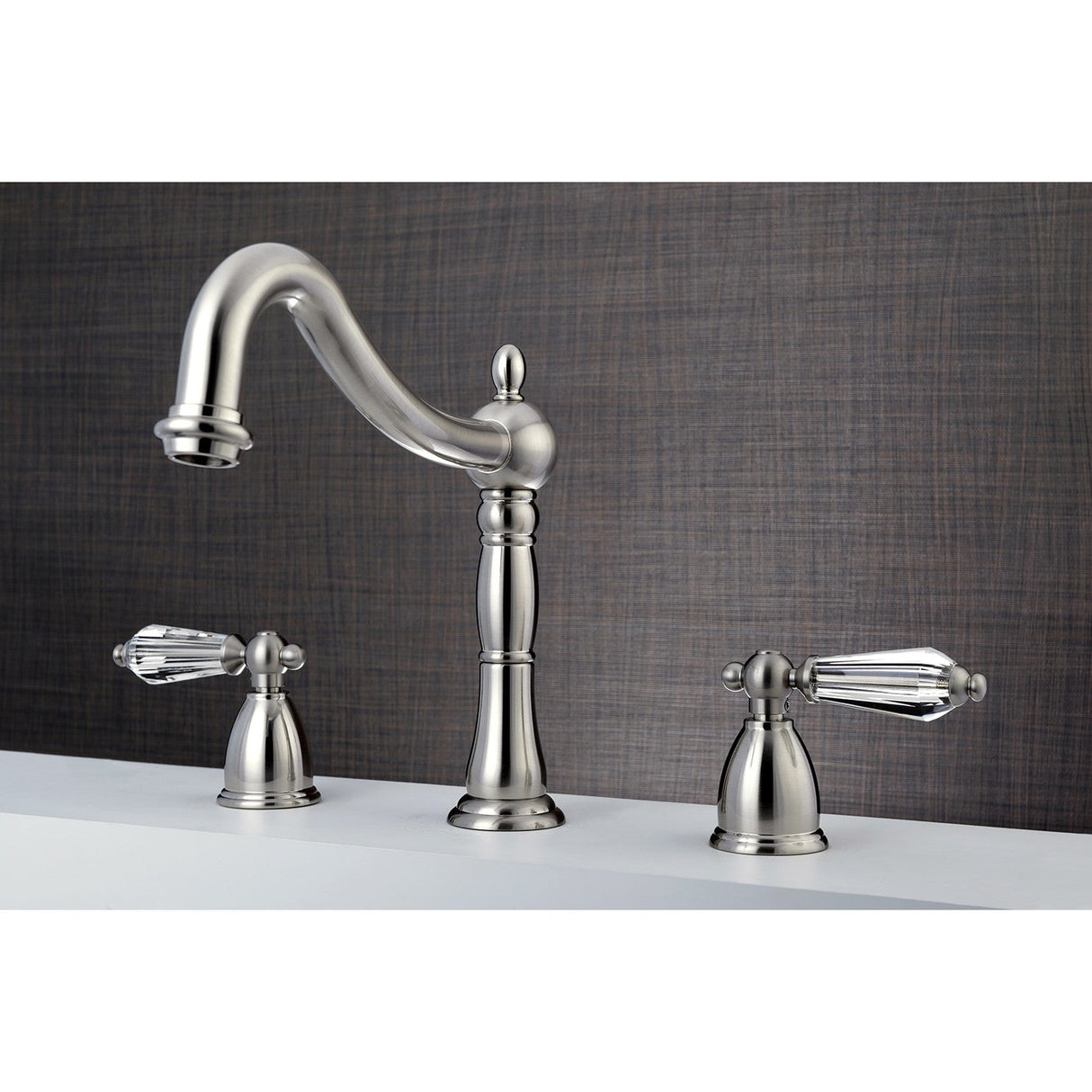 Wilshire KS1348WLL Two-Handle 3-Hole Deck Mount Roman Tub Faucet, Brushed Nickel