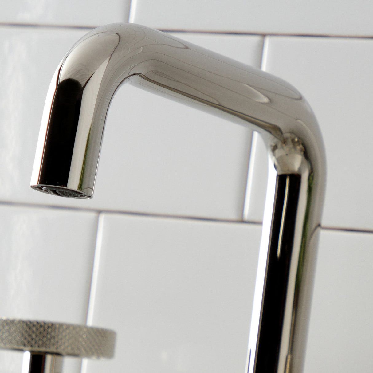 Webb KS1416RKX Two-Handle 3-Hole Deck Mount Widespread Bathroom Faucet with Knurled Handle and Push Pop-Up Drain, Polished Nickel