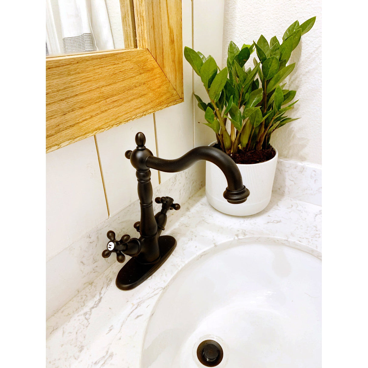 Heritage KS1430AX Two-Handle 1-or-3 Hole Deck Mount Bathroom Faucet with Brass Pop-Up, Matte Black