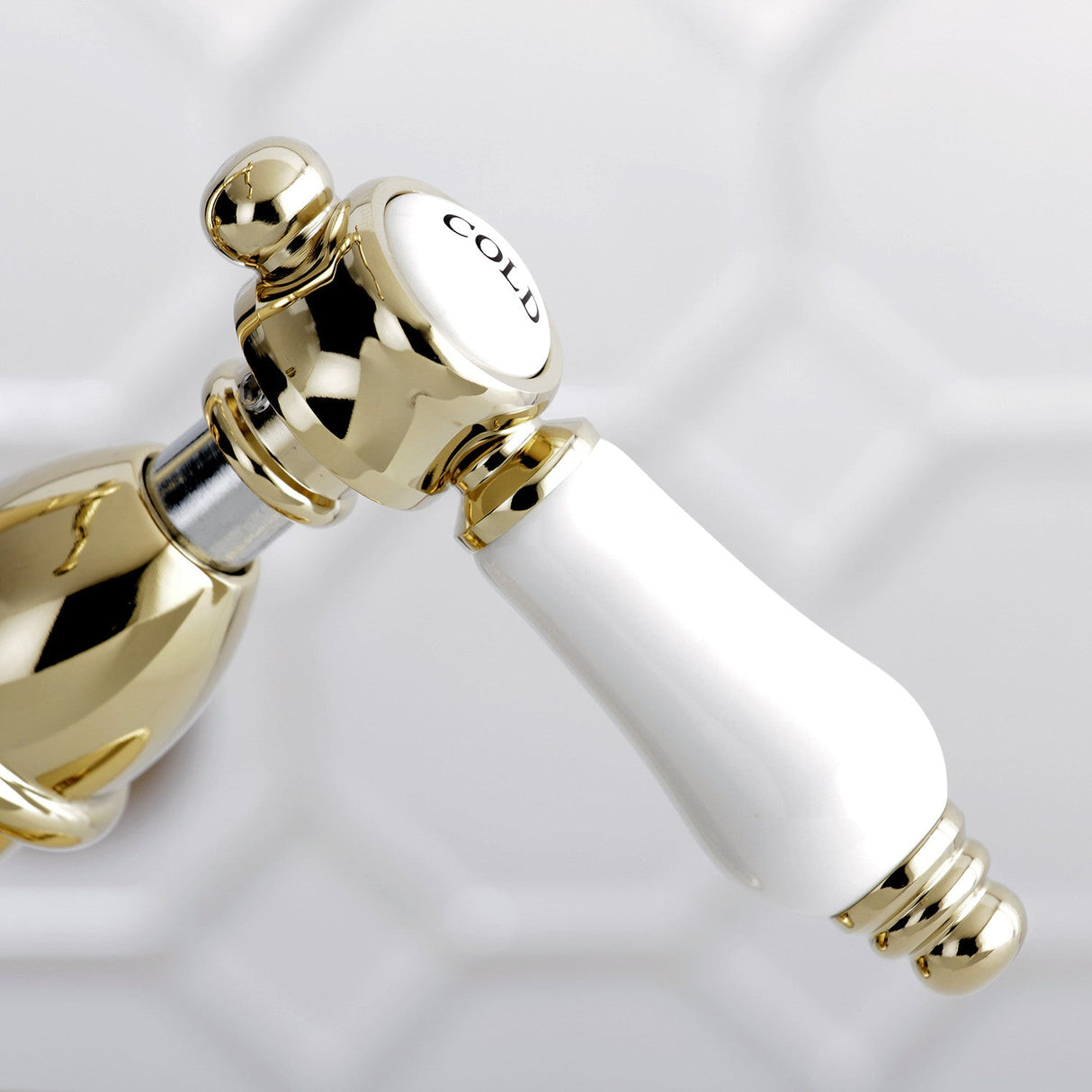 Bel-Air KS1432BPL Two-Handle 1-or-3 Hole Deck Mount Bathroom Faucet with Brass Pop-Up, Polished Brass