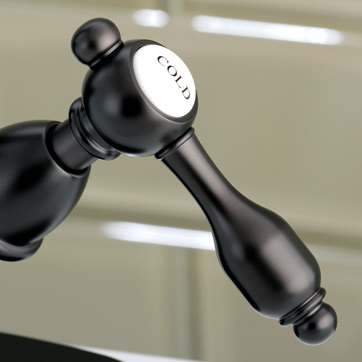 Tudor KS1435TAL Two-Handle 1-or-3 Hole Deck Mount Bathroom Faucet with Brass Pop-Up, Oil Rubbed Bronze