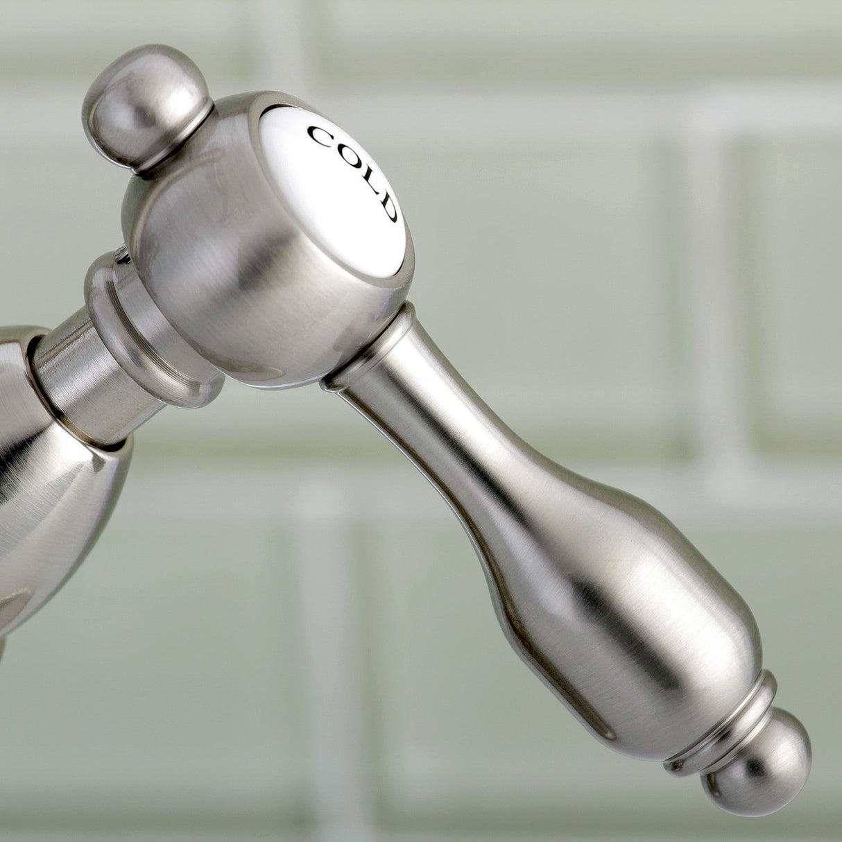 Tudor KS1438TAL Two-Handle 1-or-3 Hole Deck Mount Bathroom Faucet with Brass Pop-Up, Brushed Nickel