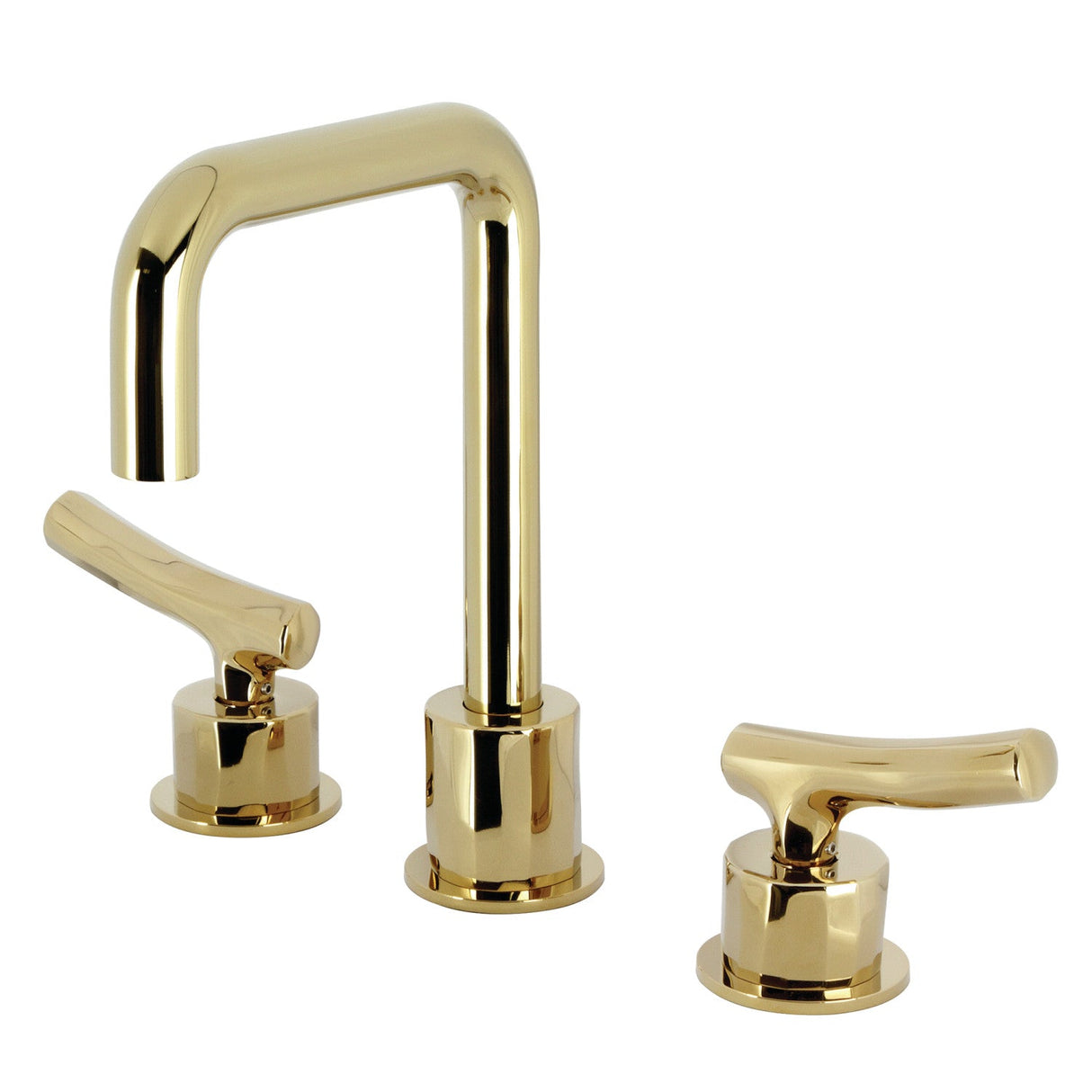 Hallerbos KS1452TKL Two-Handle 3-Hole Deck Mount Widespread Bathroom Faucet with Push Pop-Up, Polished Brass
