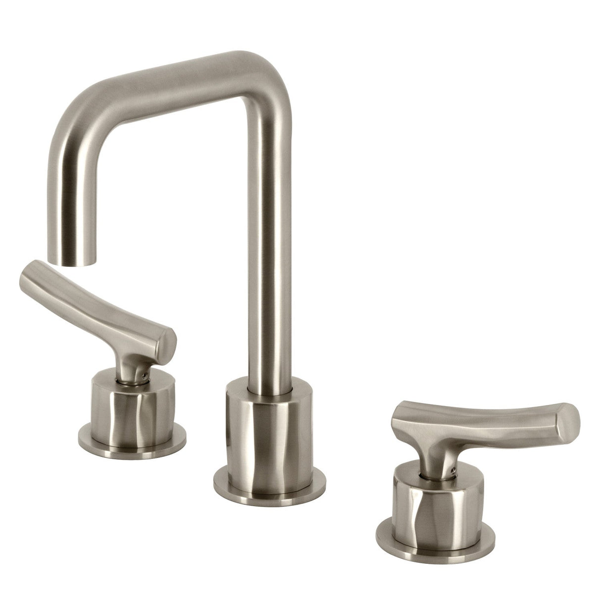 Hallerbos KS1458TKL Two-Handle 3-Hole Deck Mount Widespread Bathroom Faucet with Push Pop-Up, Brushed Nickel