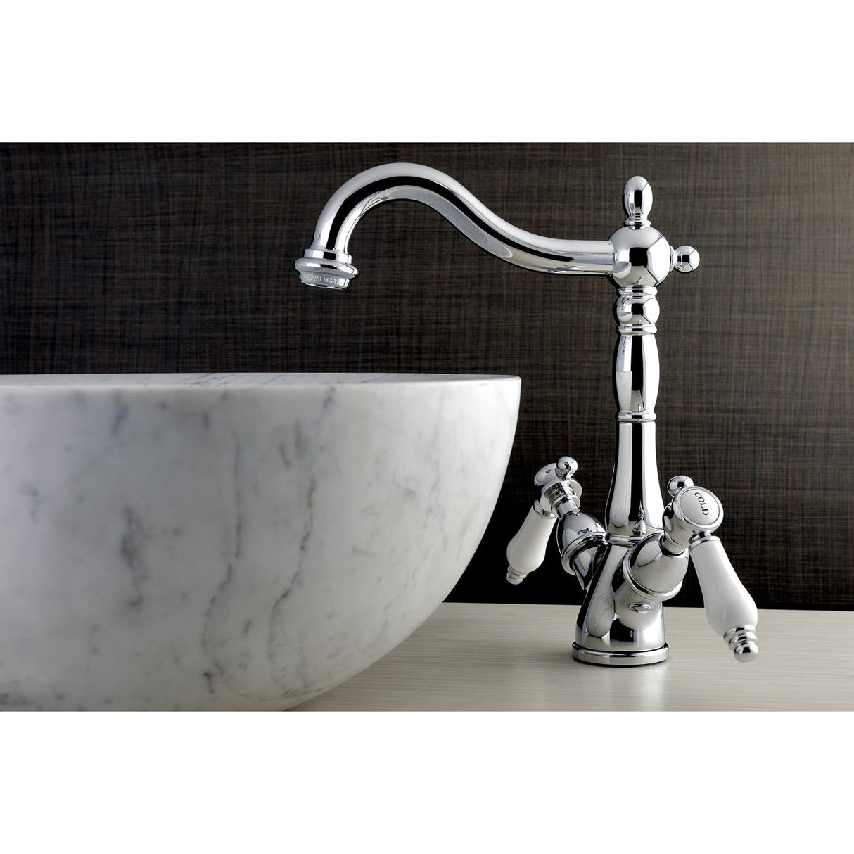 Bel-Air KS1491BPL Two-Handle 1-or-3 Hole Deck Mount Vessel Faucet, Polished Chrome