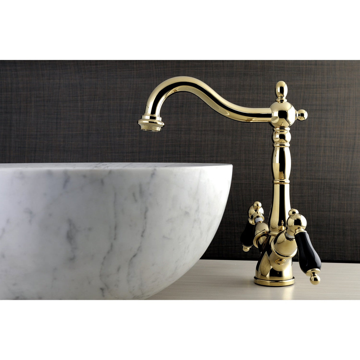 Duchess KS1492PKL Two-Handle 1-or-3 Hole Deck Mount Vessel Faucet, Polished Brass
