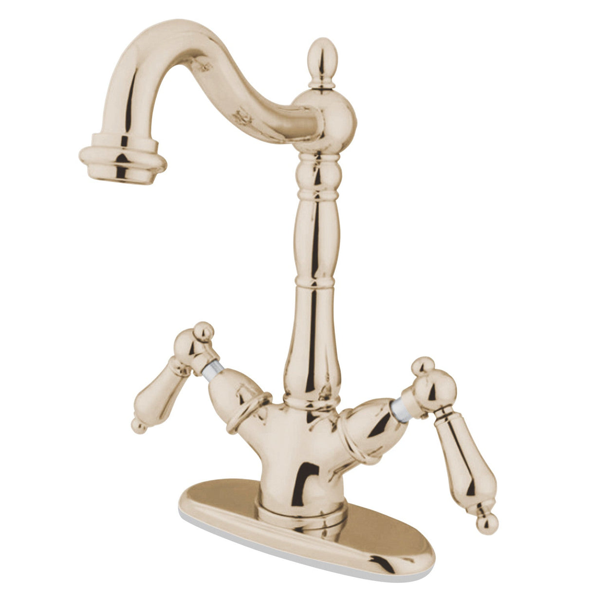 Heritage KS1496AL Two-Handle 1-or-3 Hole Deck Mount Vessel Faucet, Polished Nickel
